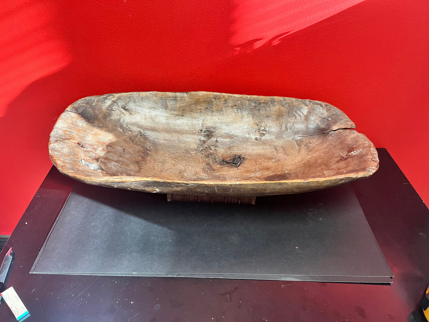 Indigenous first nations  Haida Authentic 1820s 23 x 10 ceremonial bowl  came from museum collection  rare rare  great condition