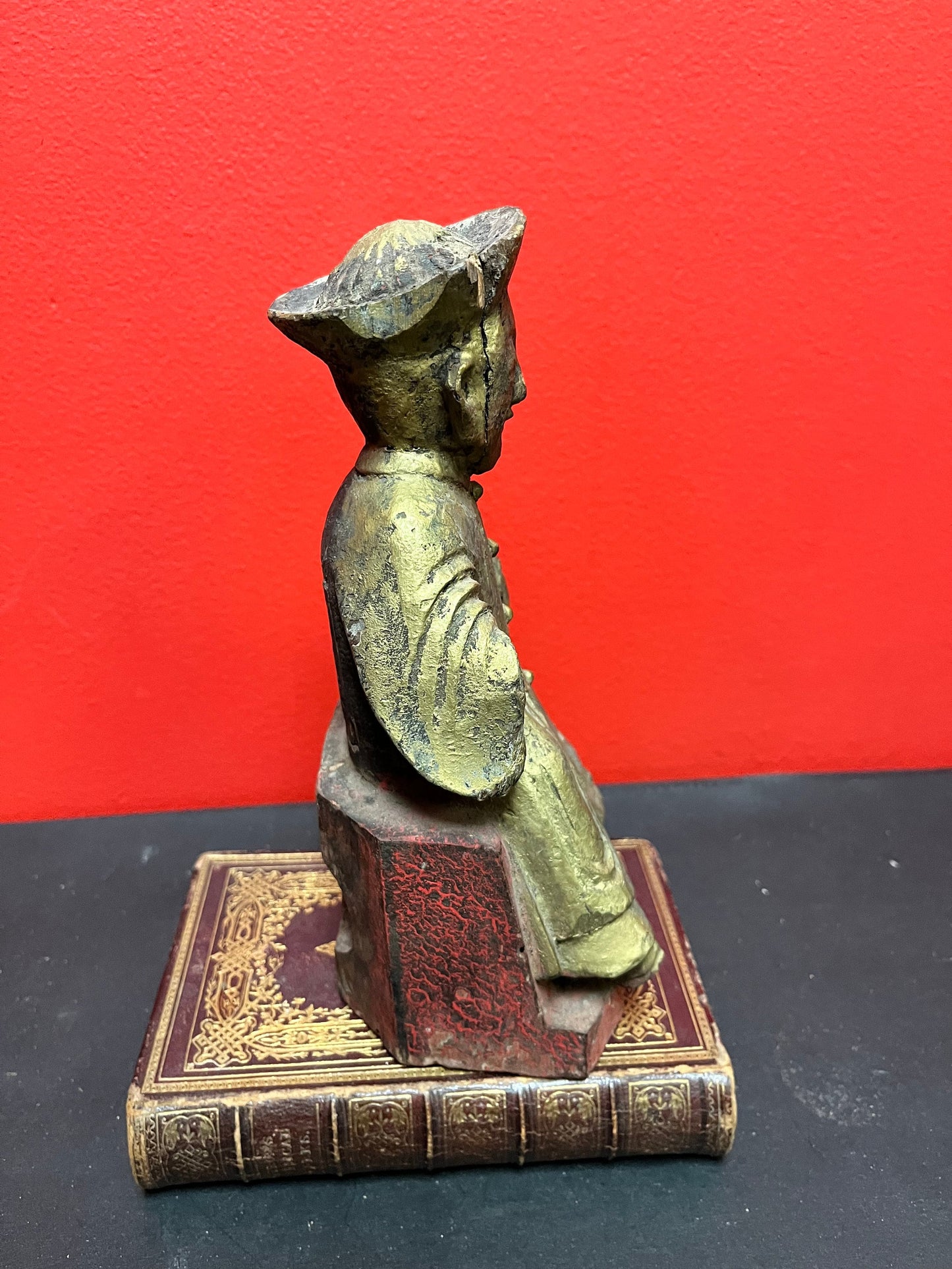 A Rare Chinese antique 9 x 4  deities  wonderful patina