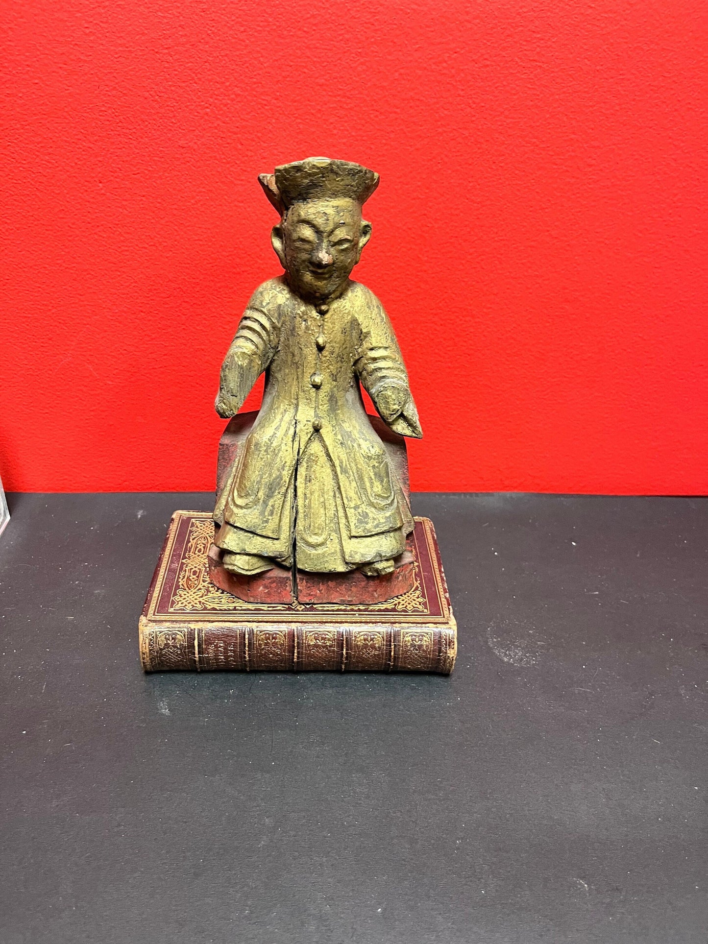 A Rare Chinese antique 9 x 4  deities  wonderful patina