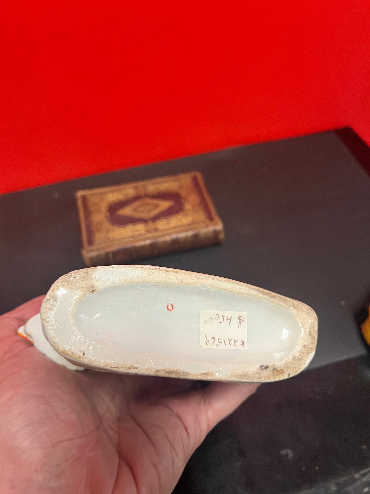 English antique 8 inch high authentic Staffordshire watch holder statue