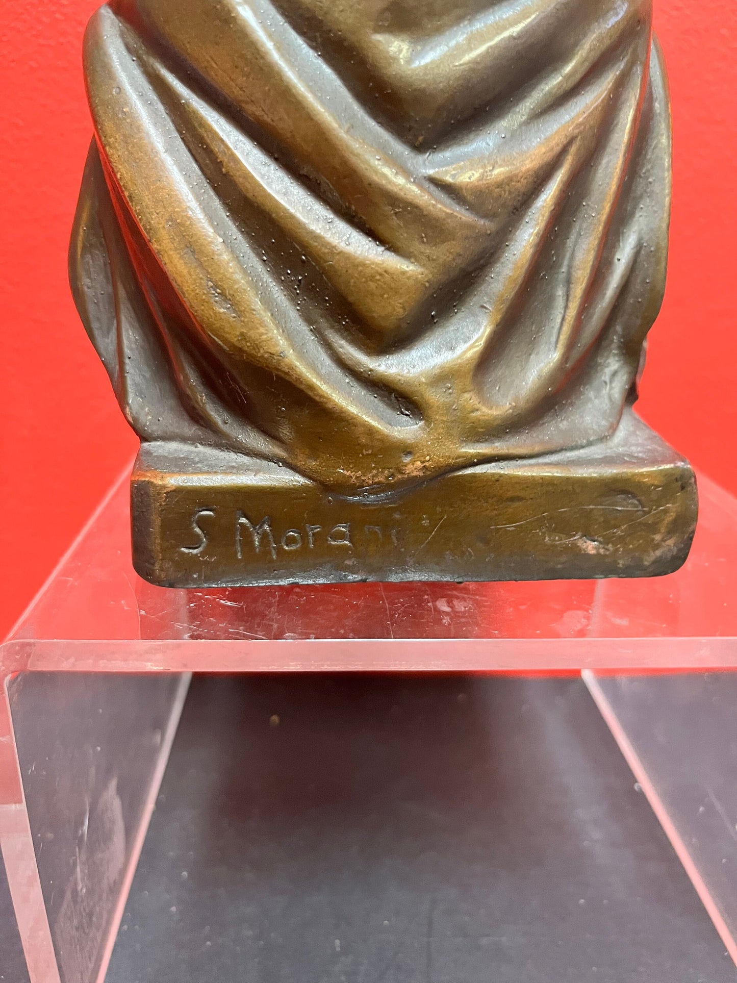 Lovely 7 inch heavy antique bronze signed philosopher statue  great detail