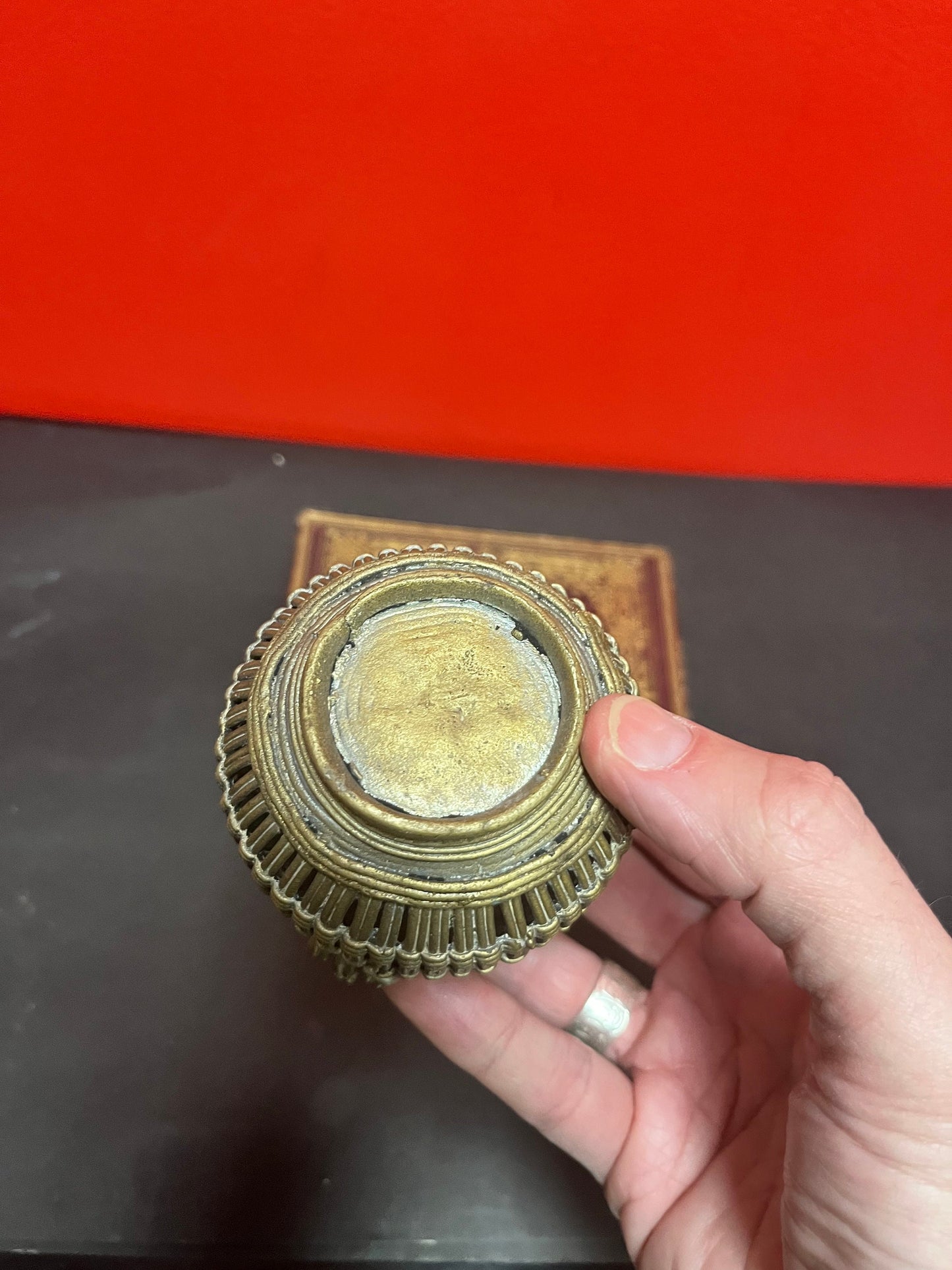 5 inch bronze Indian cricket cage  unique and cool