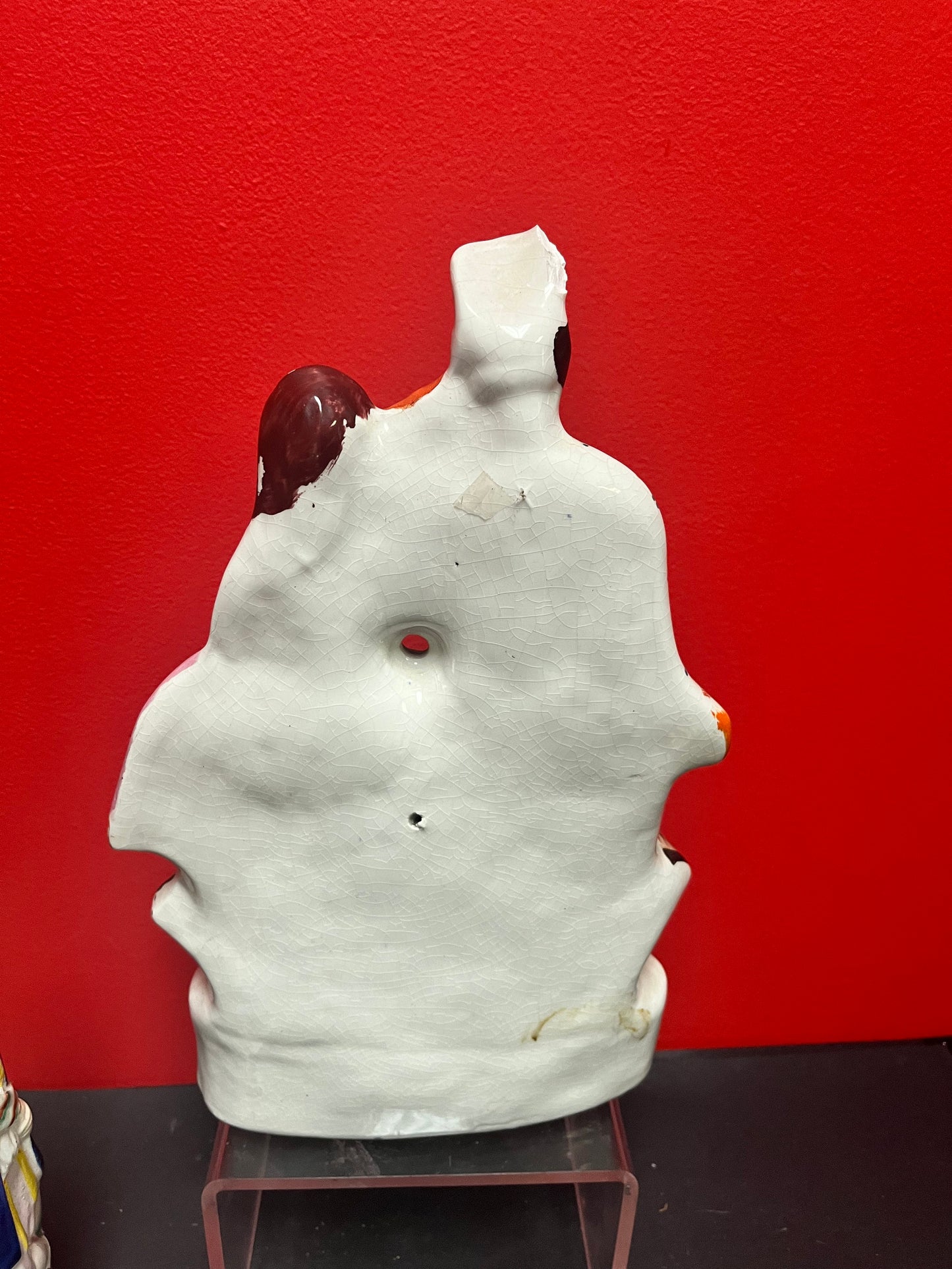 Two Lovely  antique as is Staffordshire figures.  See photos.  11 and 14 inches tall.