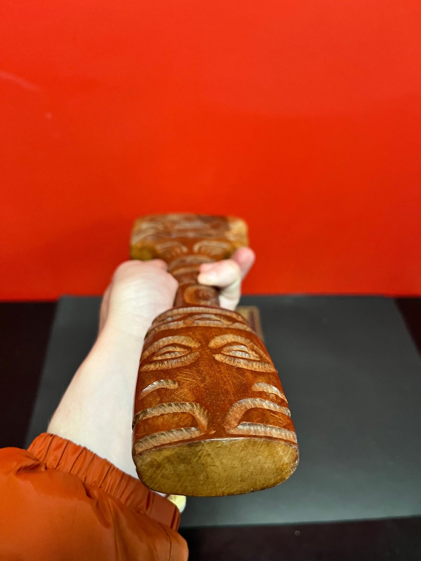 Unusual 18 inch long authentic vintage oceanic ceremonial club