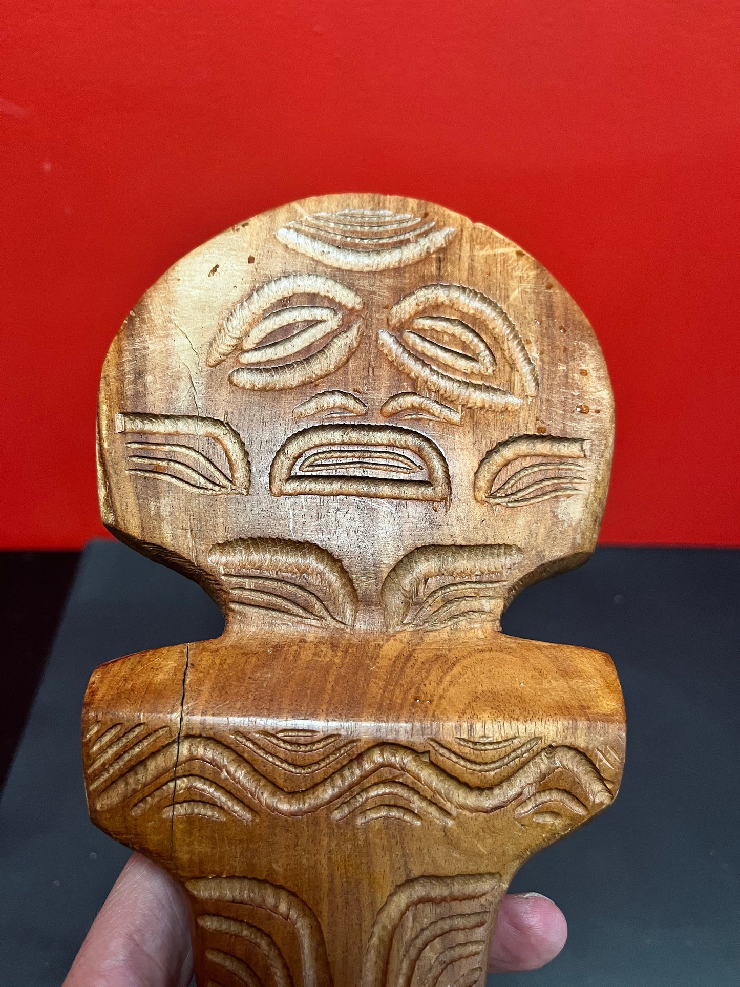 Unusual 18 inch long authentic vintage oceanic ceremonial club