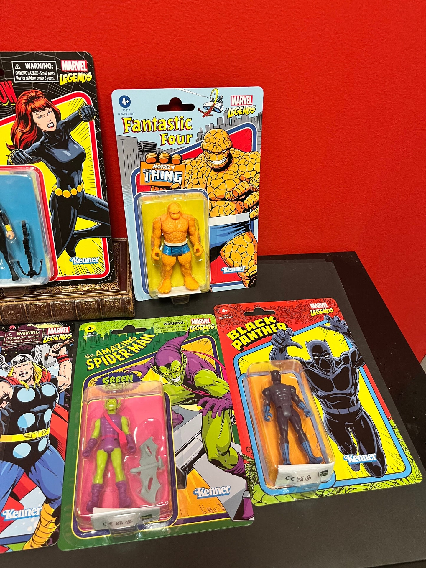 Set 5 marvel legends figures in original packets  wow  collectors items, and great gifts