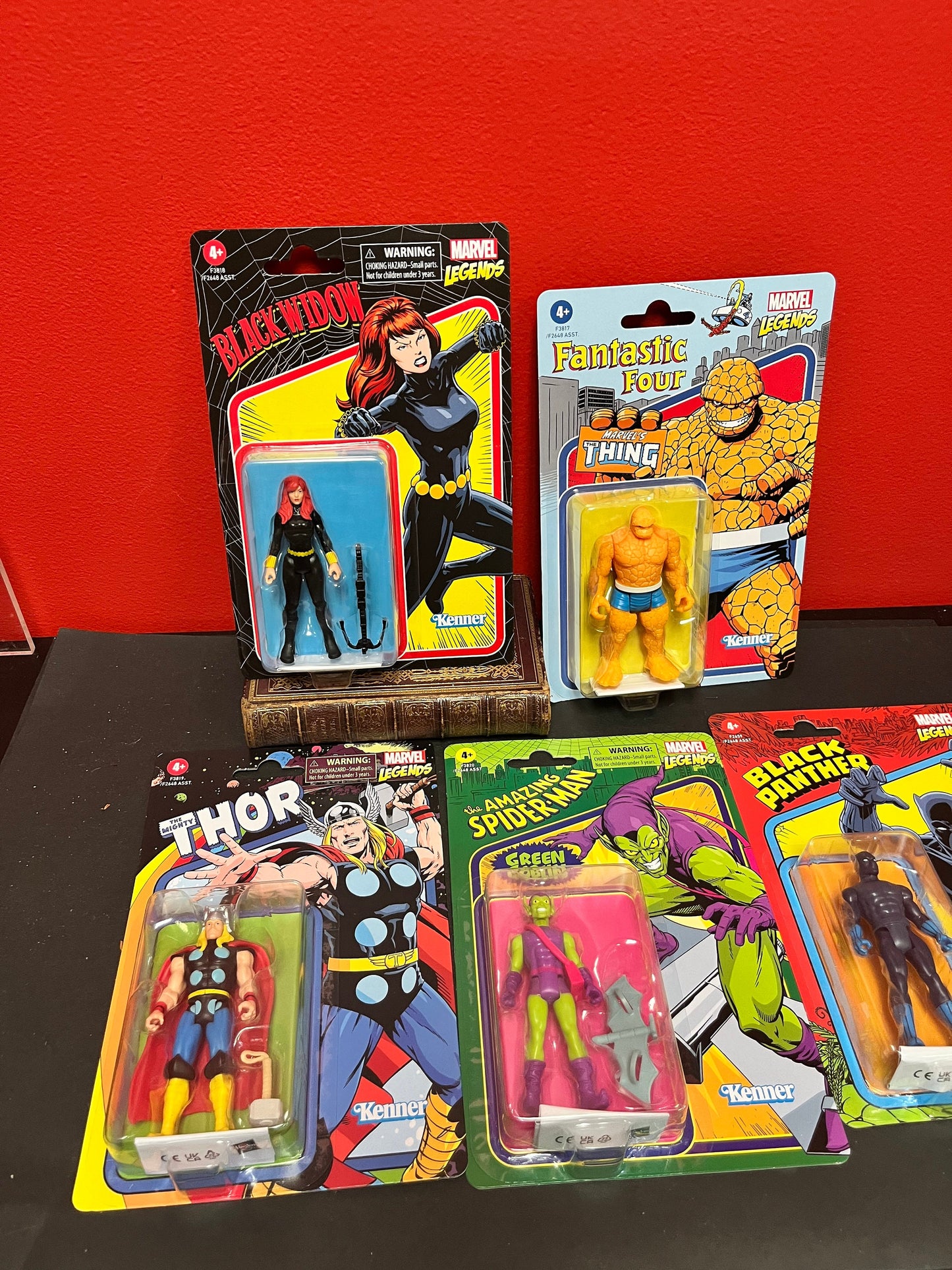 Set 5 marvel legends figures in original packets  wow  collectors items, and great gifts