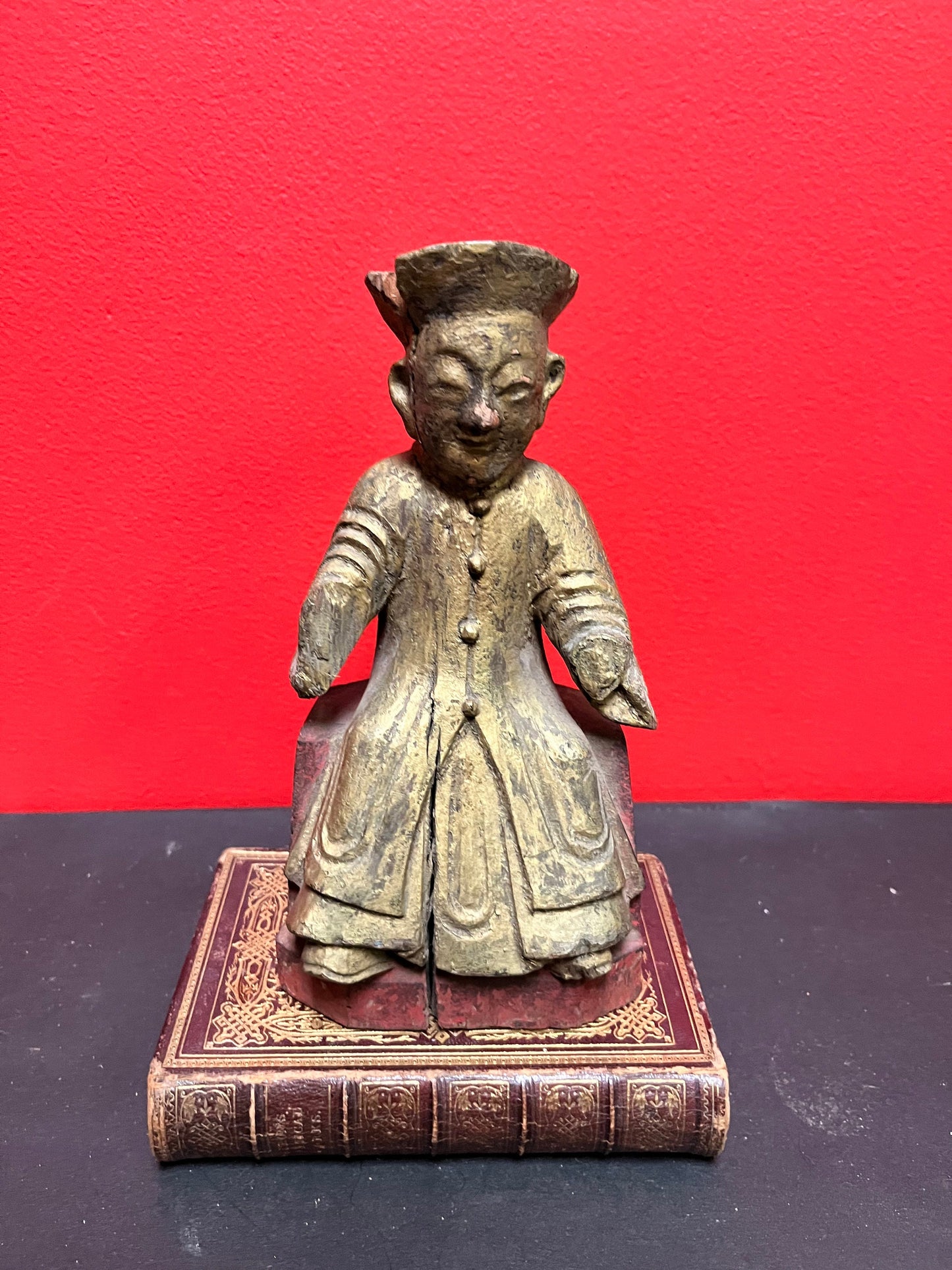 A Rare Chinese antique 9 x 4  deities  wonderful patina