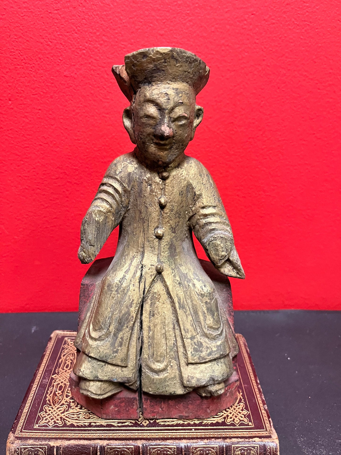 A Rare Chinese antique 9 x 4  deities  wonderful patina