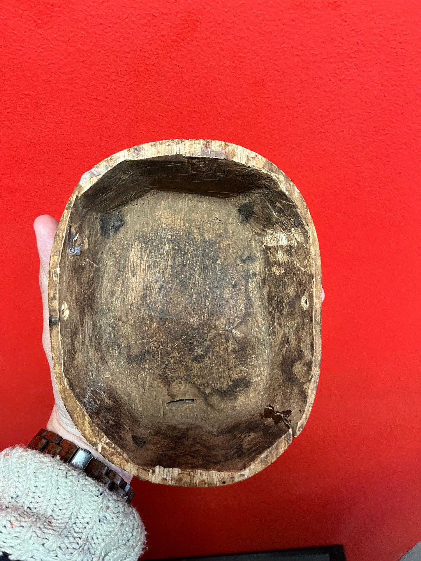 Wonderful African antique very rare 6 x 5 mask with puka shells   wow
