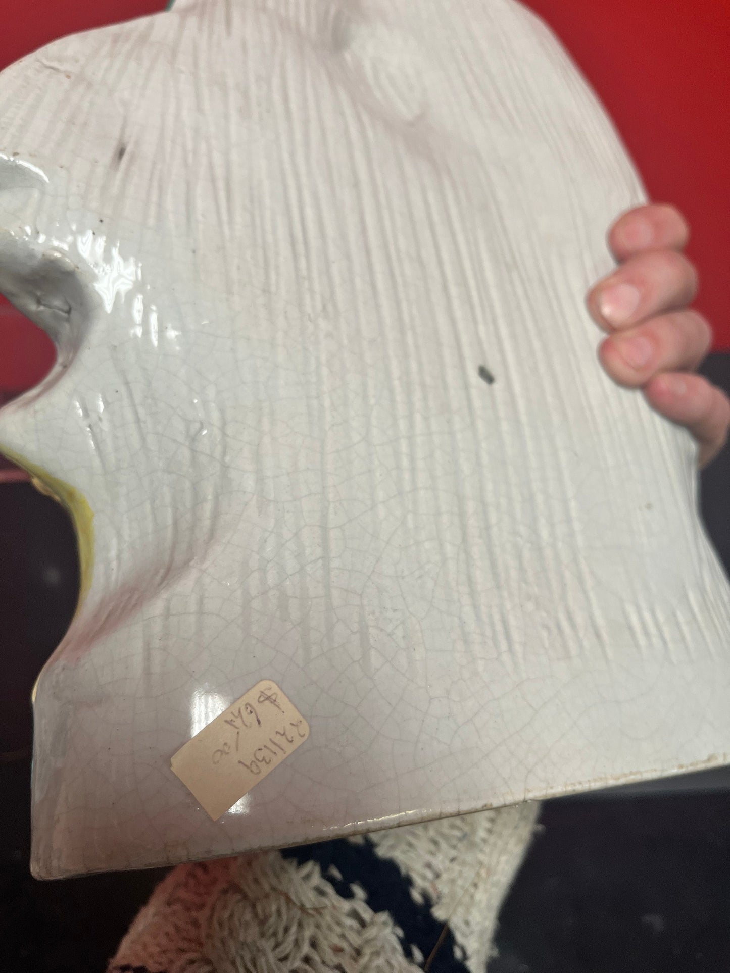 A fabulous, 15 inch high authentic English Staffordshire statue of a couple seated upon a clock  crazing - wow