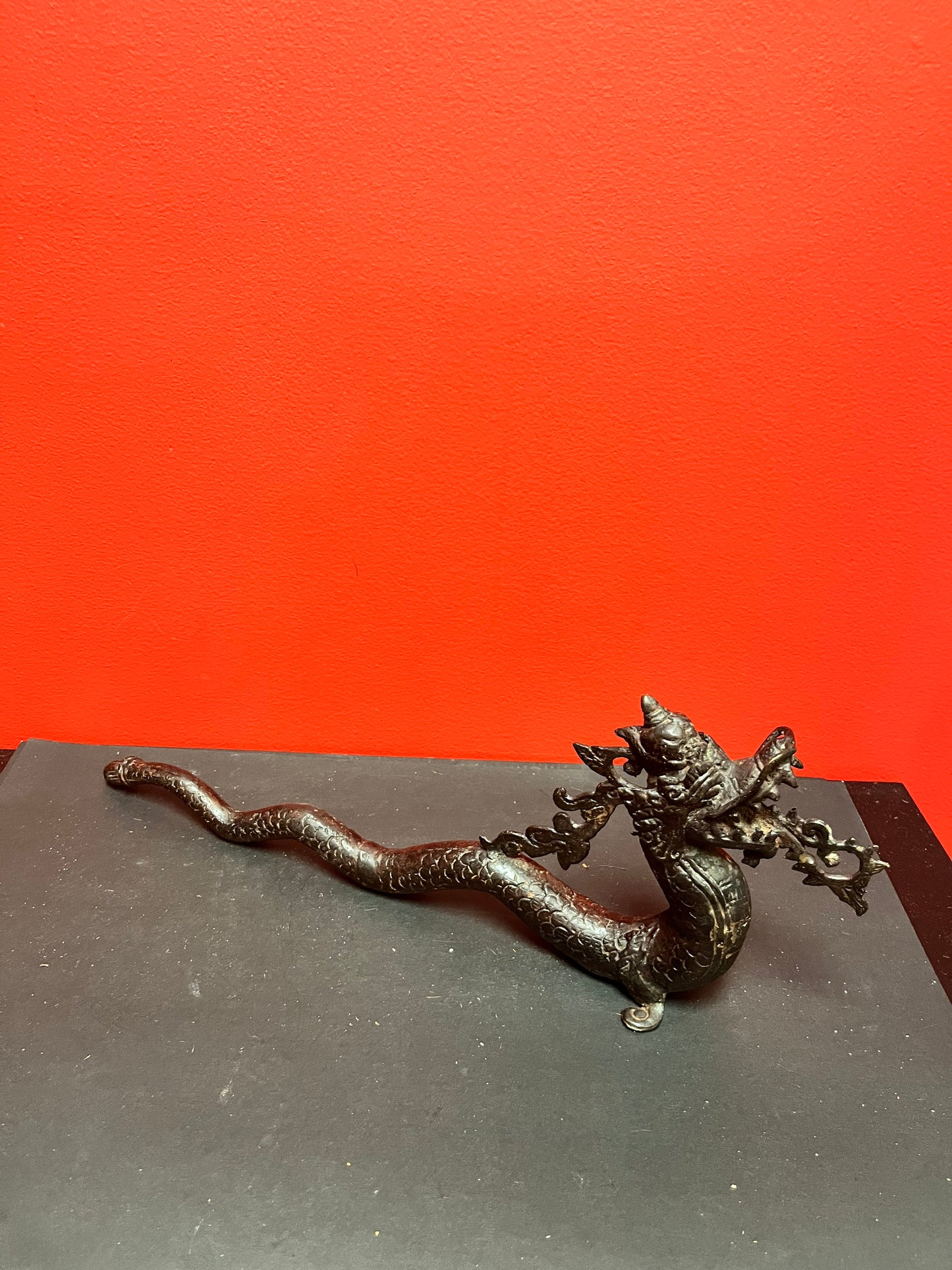 A Stunning huge antique Chinese Bronze, 19 x 7 high inch dragon