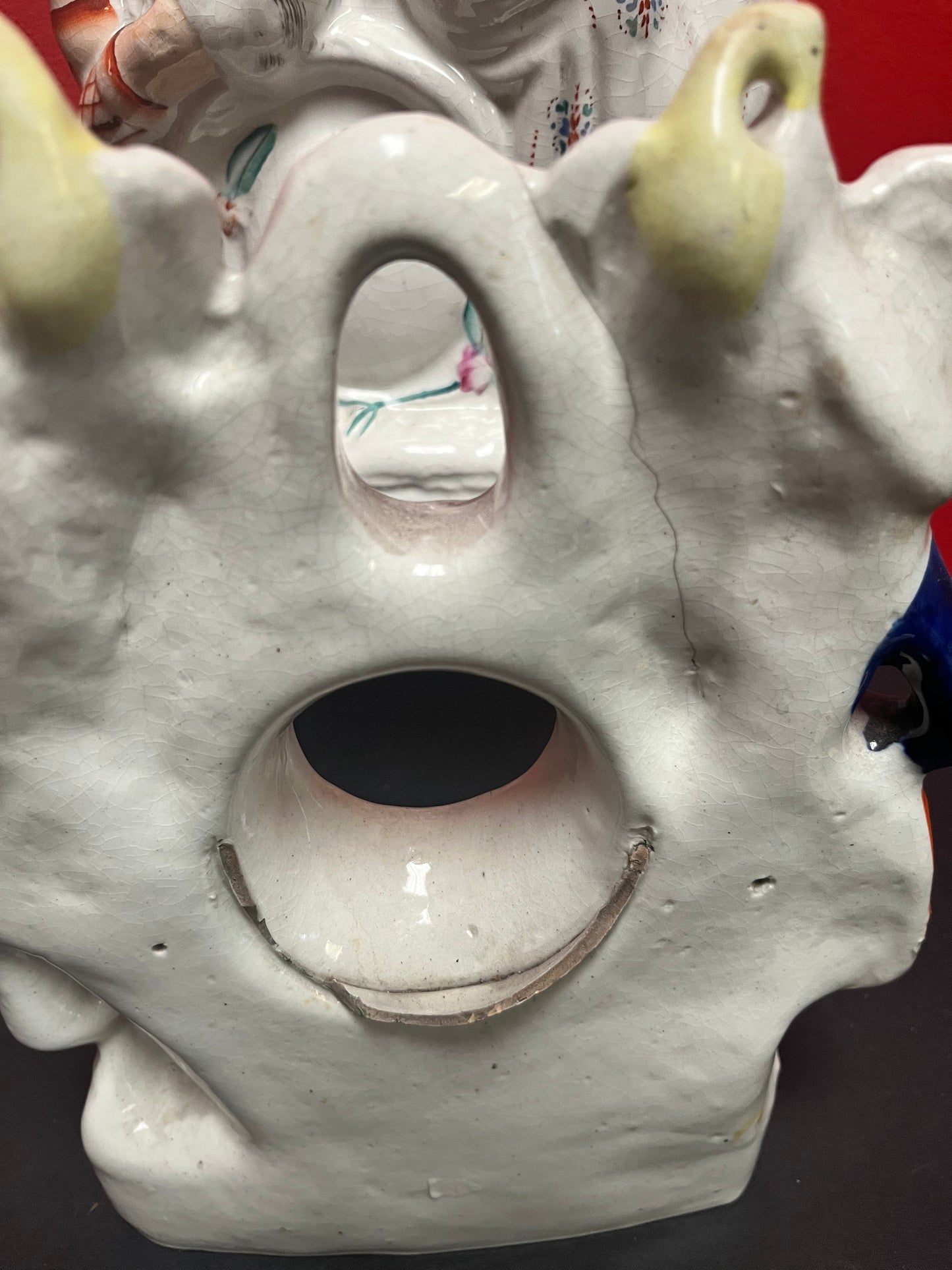 Two Lovely  antique as is Staffordshire figures.  See photos.  11 and 14 inches tall.