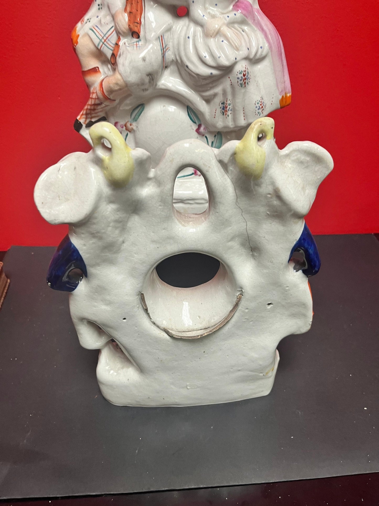 Two Lovely  antique as is Staffordshire figures.  See photos.  11 and 14 inches tall.