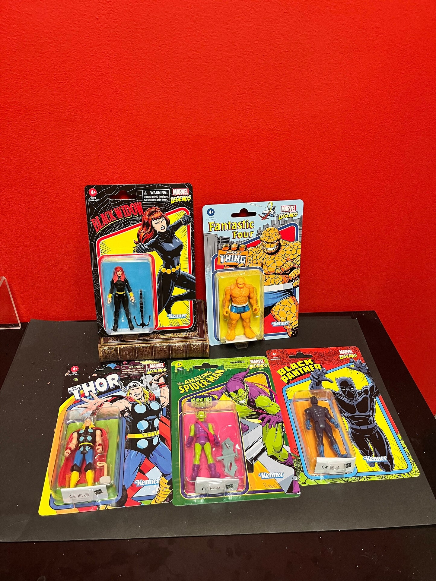 Set 5 marvel legends figures in original packets  wow  collectors items, and great gifts