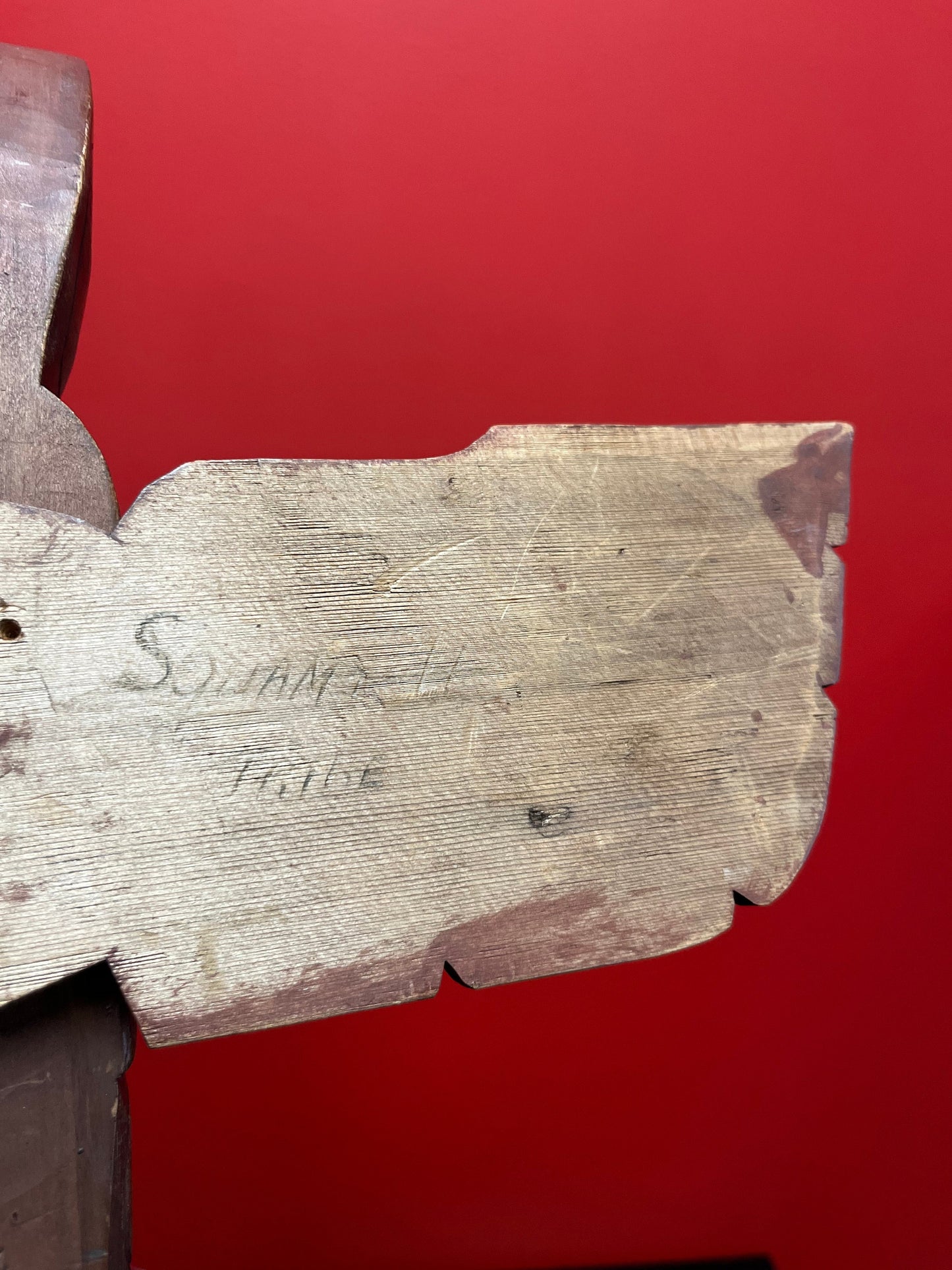 14 x 24 inches tall  indigenous first nations pacific northwest coast signed Fred Baker JR cedar totem pole with abalone  wow