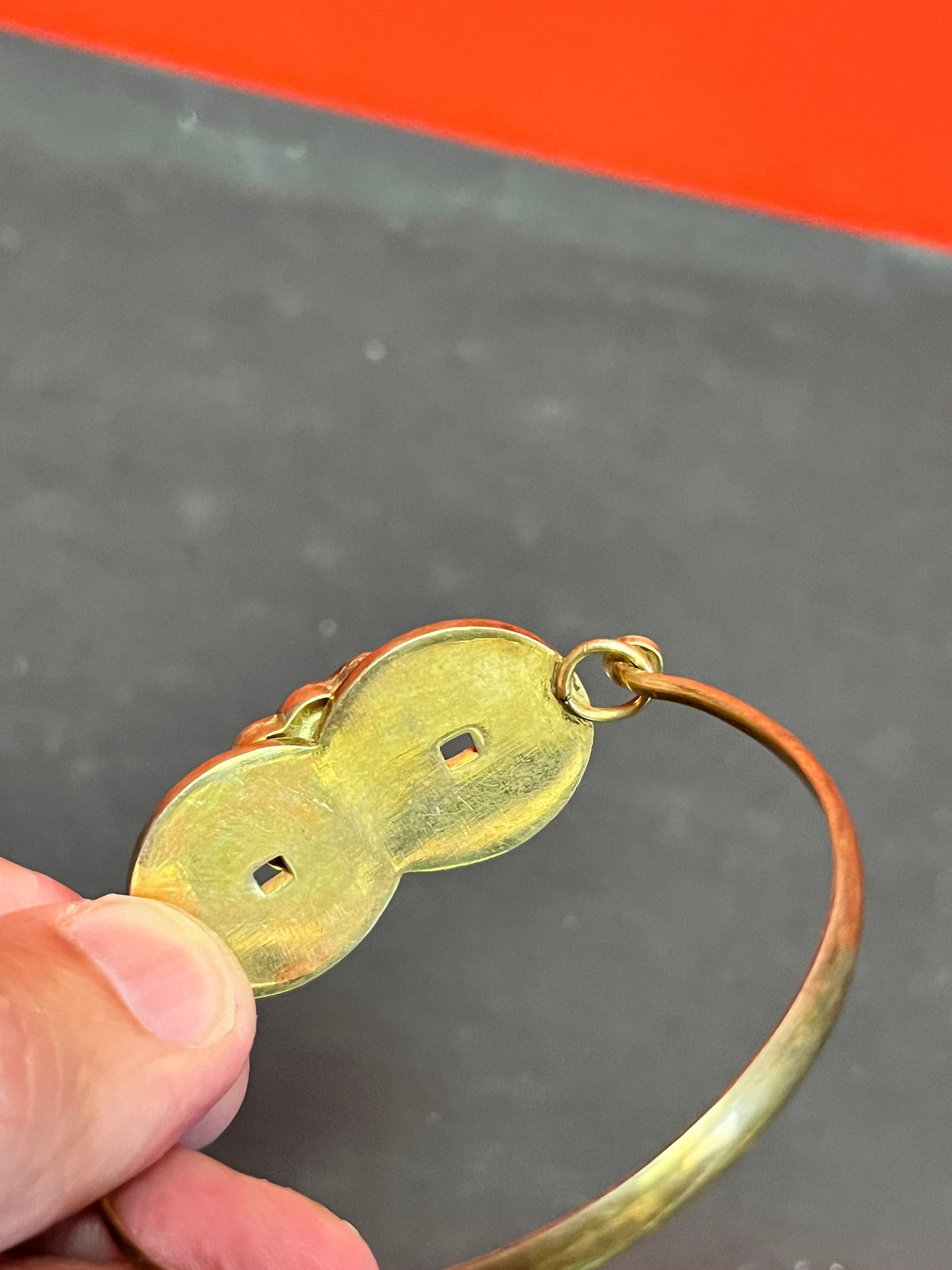 2.25 inch wide Chinese silver  and enamel bracelet.