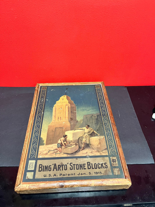 Stunning 16 x 11 x 1.5, 1915 Bing “arto stone block set  mint condition with original instructions  a collectors dream  wow