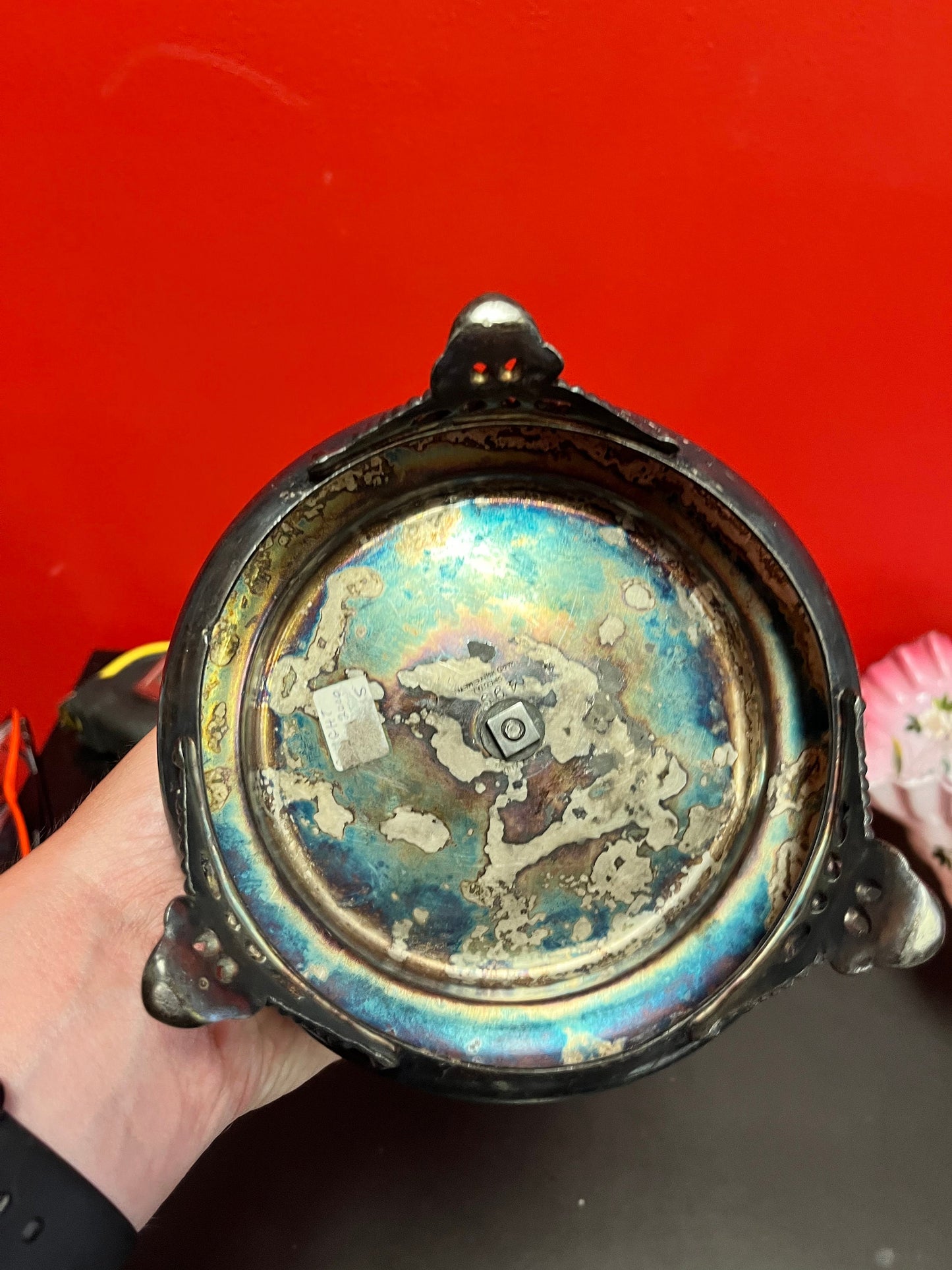 Stunning mid-19 century ruffle glass and silver plated cherub bridal basket  mint condition