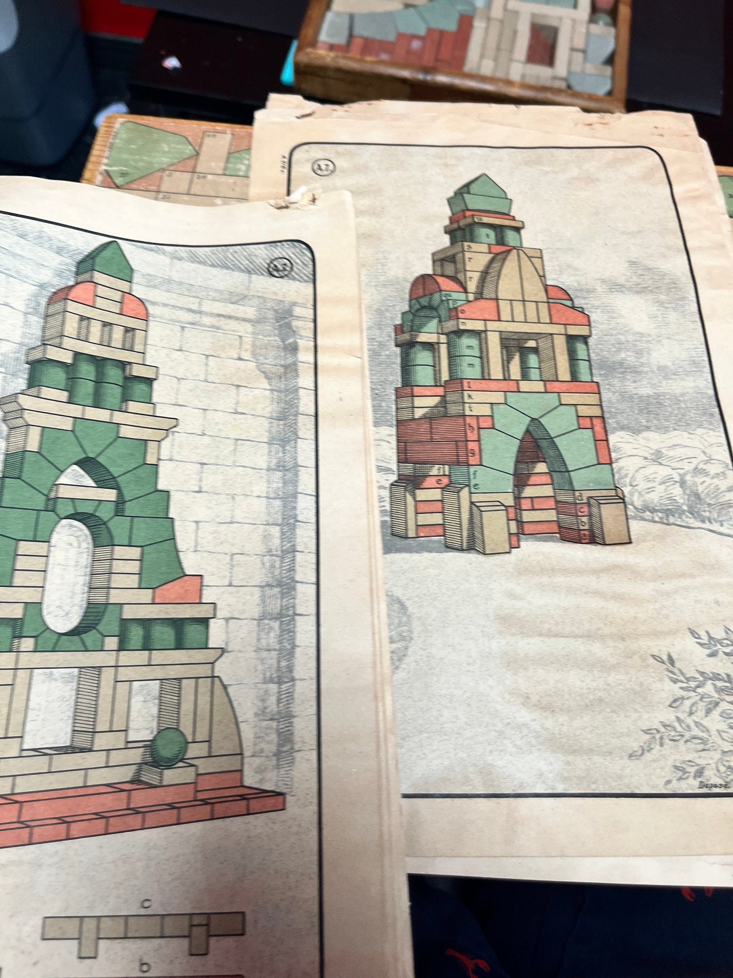 Stunning 16 x 11 x 1.5, 1915 Bing “arto stone block set  mint condition with original instructions  a collectors dream  wow