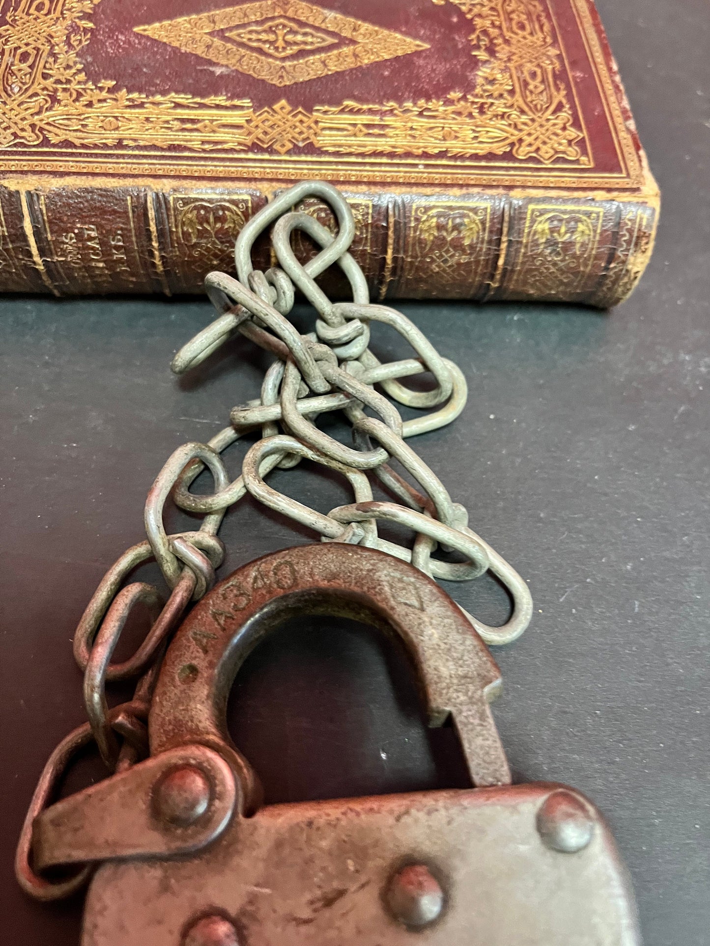 Antique 4 inch CPR lock and chain  as is  no key