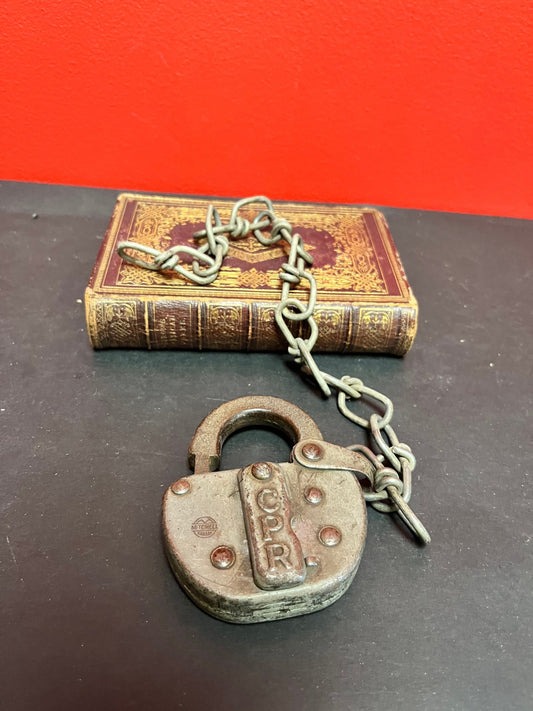 Antique 4 inch CPR lock and chain  as is  no key
