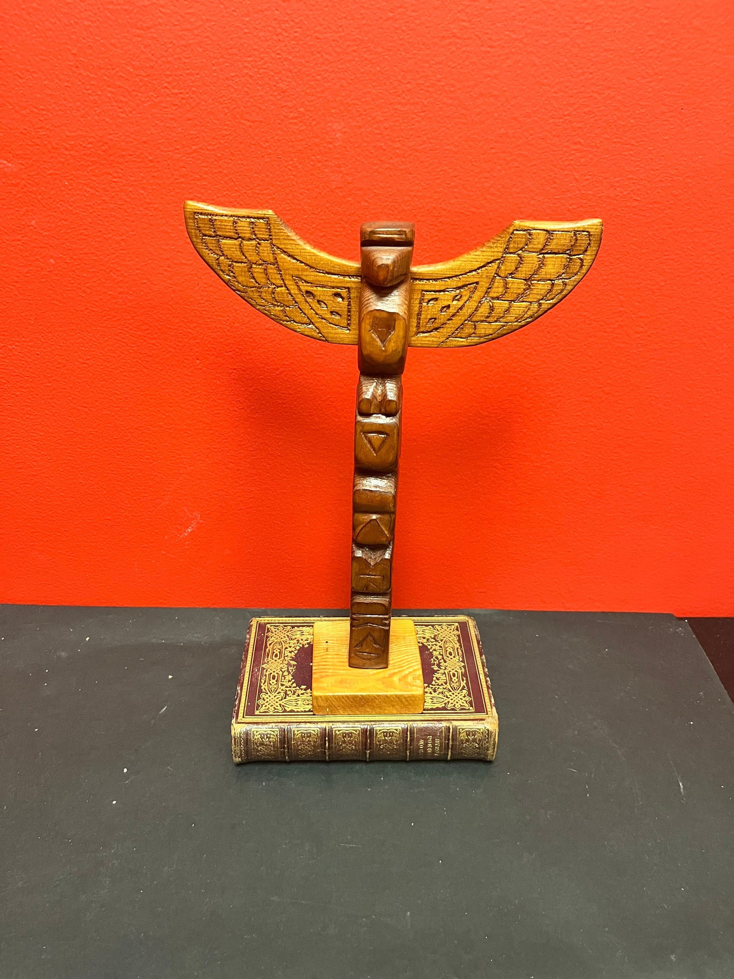 8 x 12 tall unsigned primitive beautiful totem pole