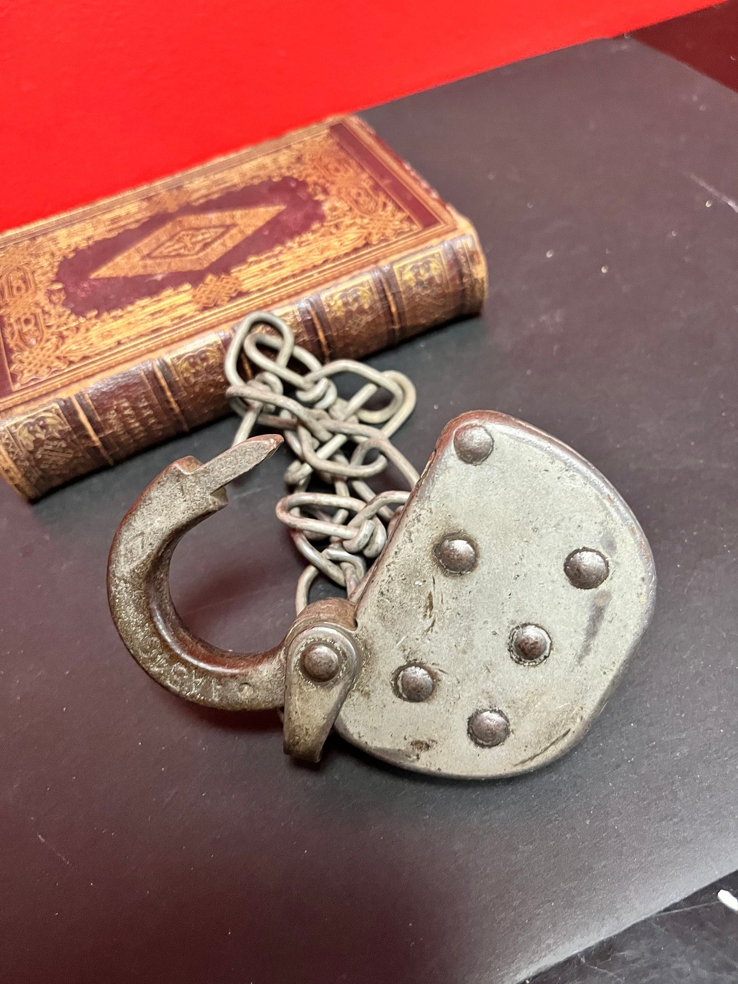 Antique 4 inch CPR lock and chain  as is  no key