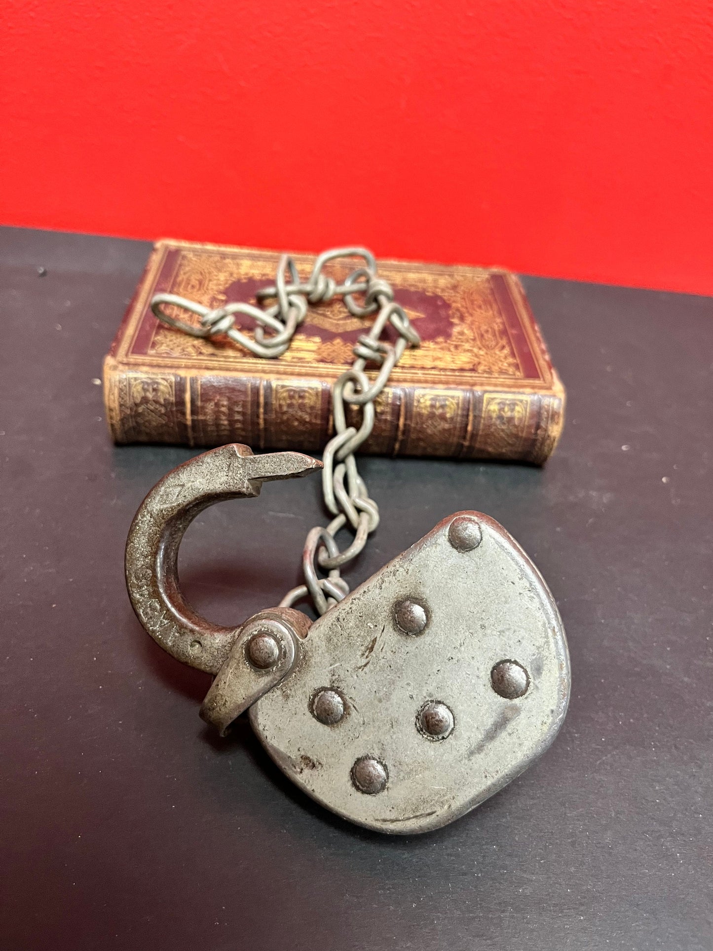 Antique 4 inch CPR lock and chain  as is  no key