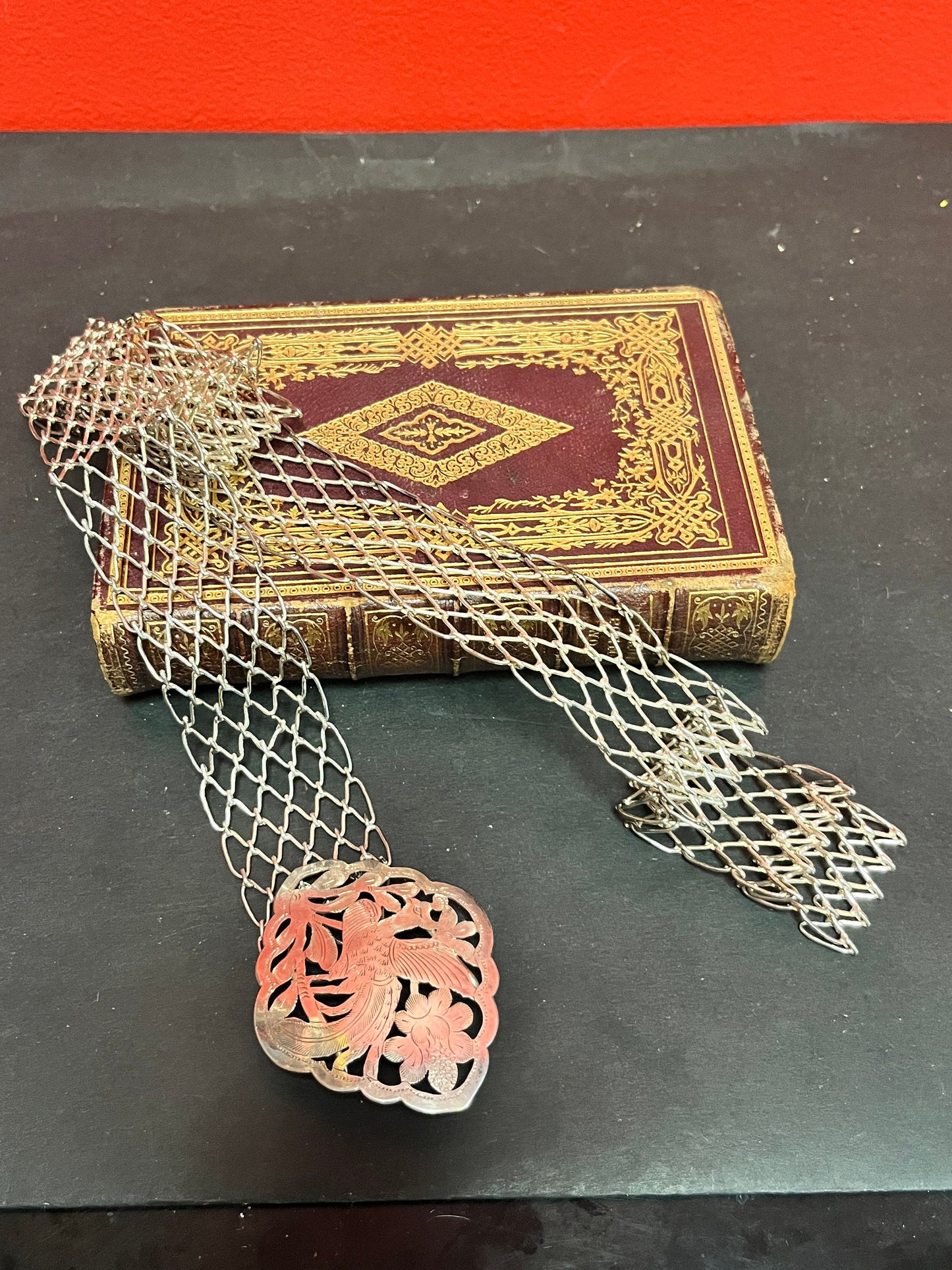 Fabulous antique Chinese 34 inch silver marked belt with buckle  heavy and quality  great value