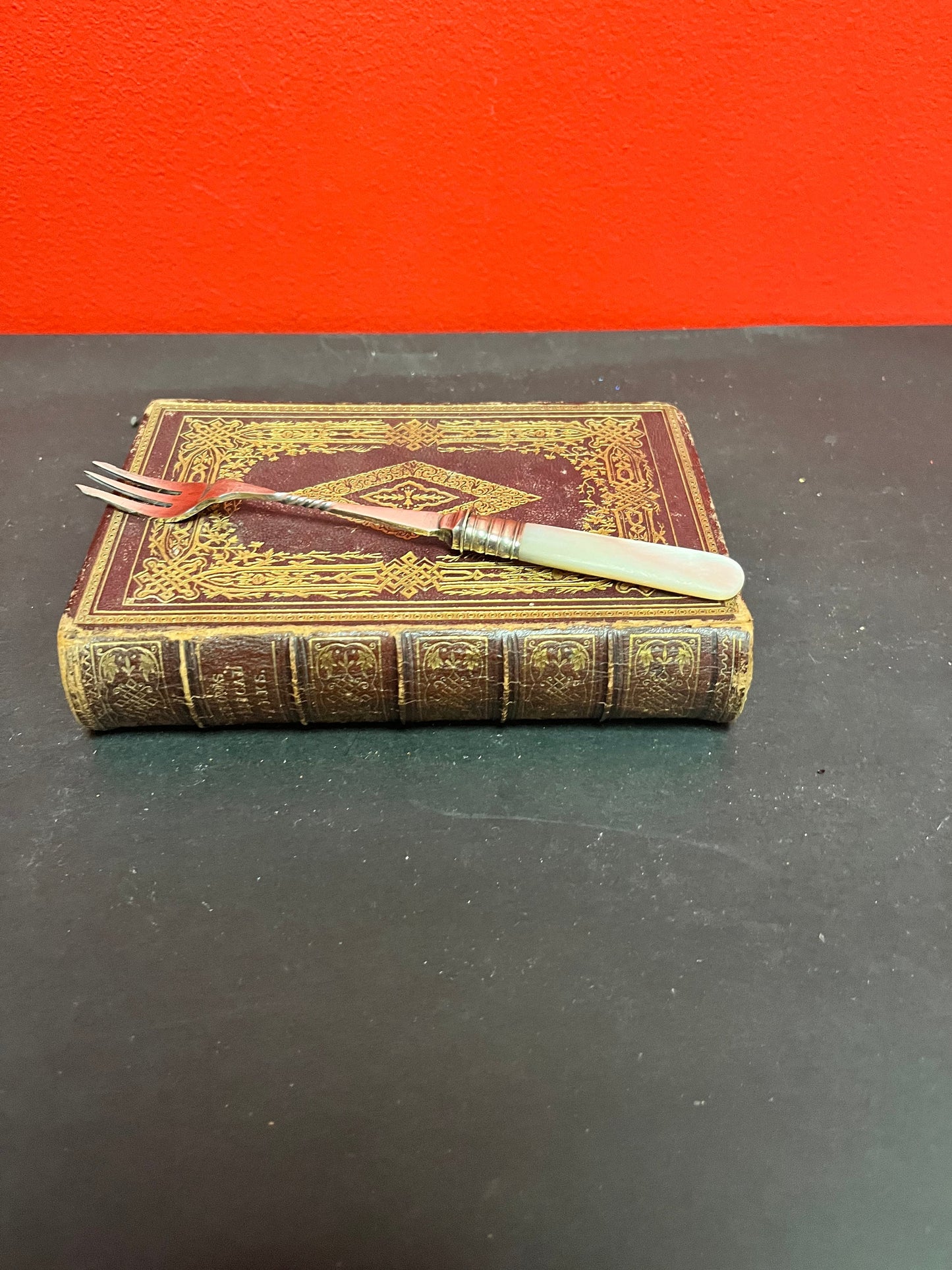 7 inch silver plate and mother-of-pearl pickle fork  great gift