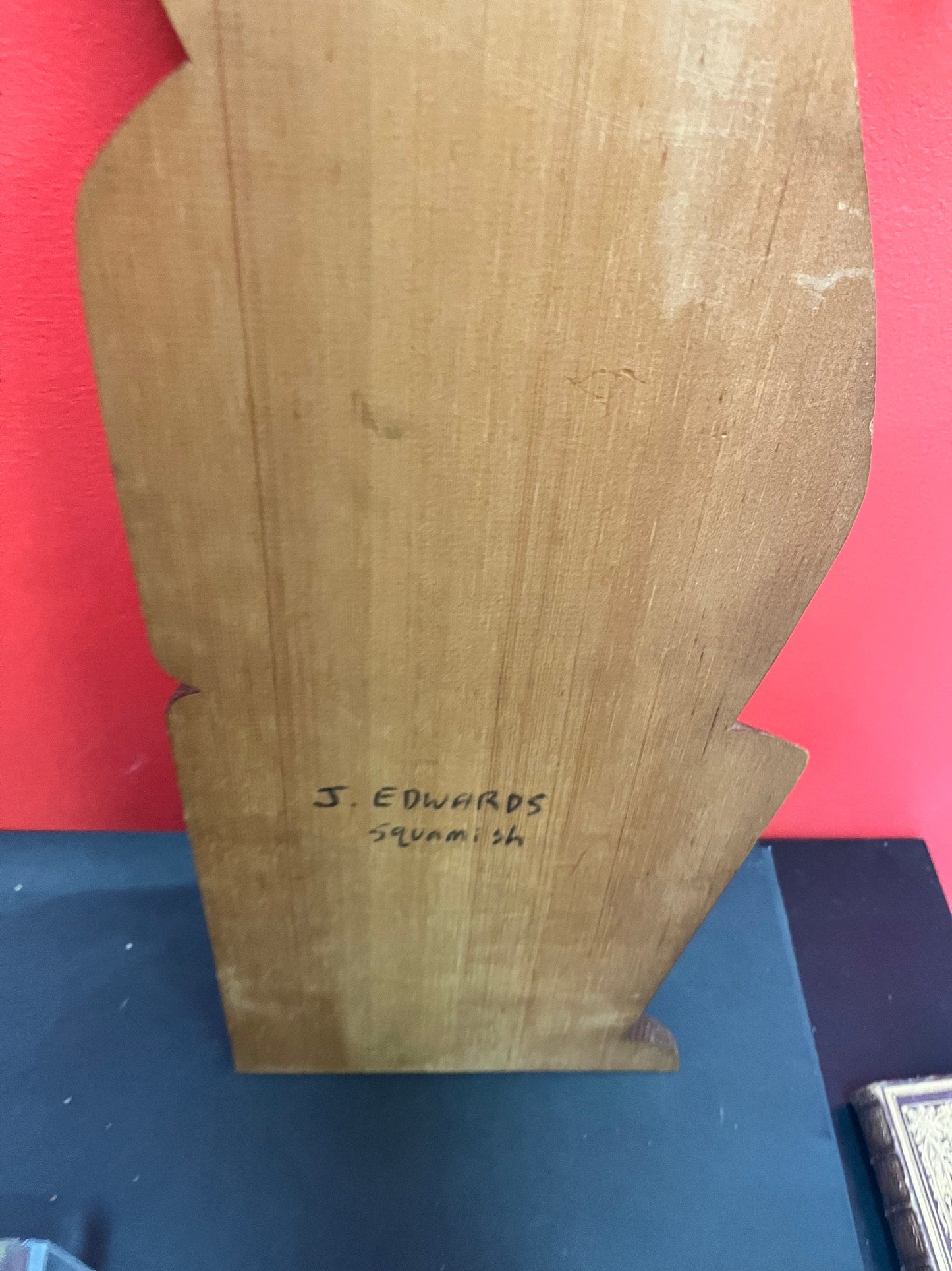 Absolutely fabulous 36 x 9 indigenous first nations signed Thunderbird coffee carving  great detail and design  wonderful size - wow