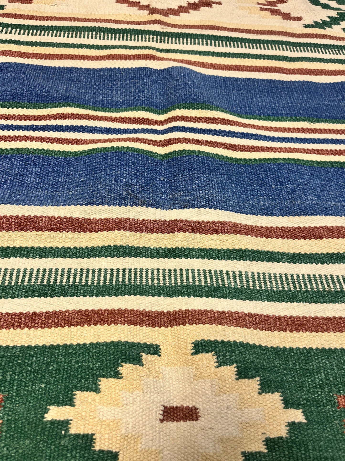 A  Approximately 6 x 43 wide vintage  authentic stunning Navajo carpet  a beauty and  exceptional value. -wow
