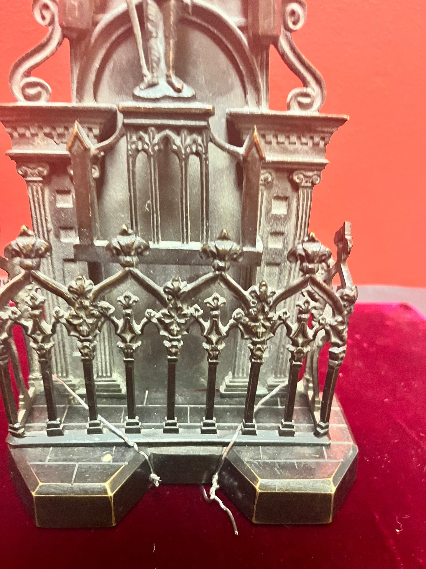 Stunning 10 inch early antique European bronze statue on marble stand fabulous detail