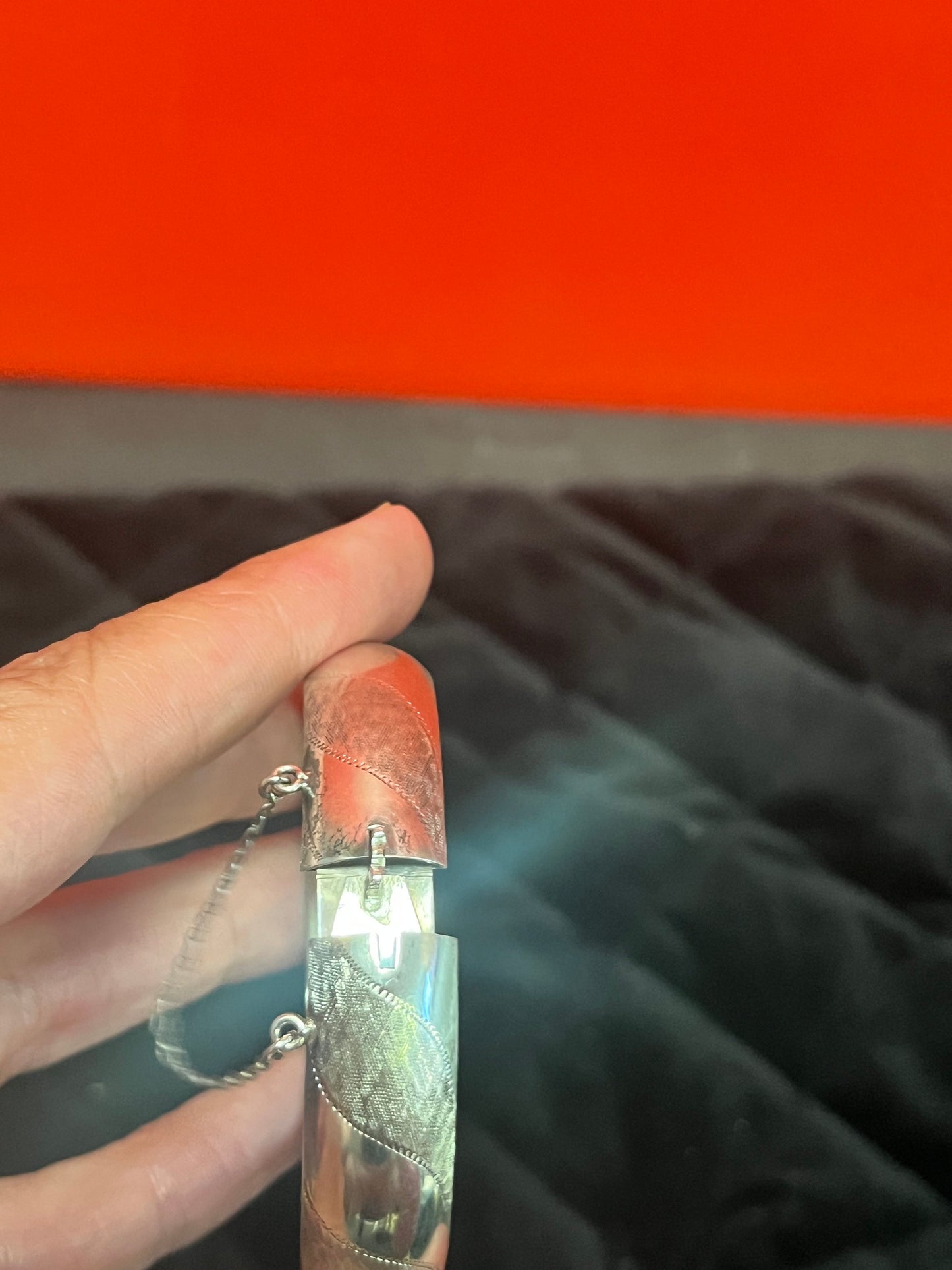 4 inch wide lovely sterling silver 925 bangle  bracelet with lovely detail  the best