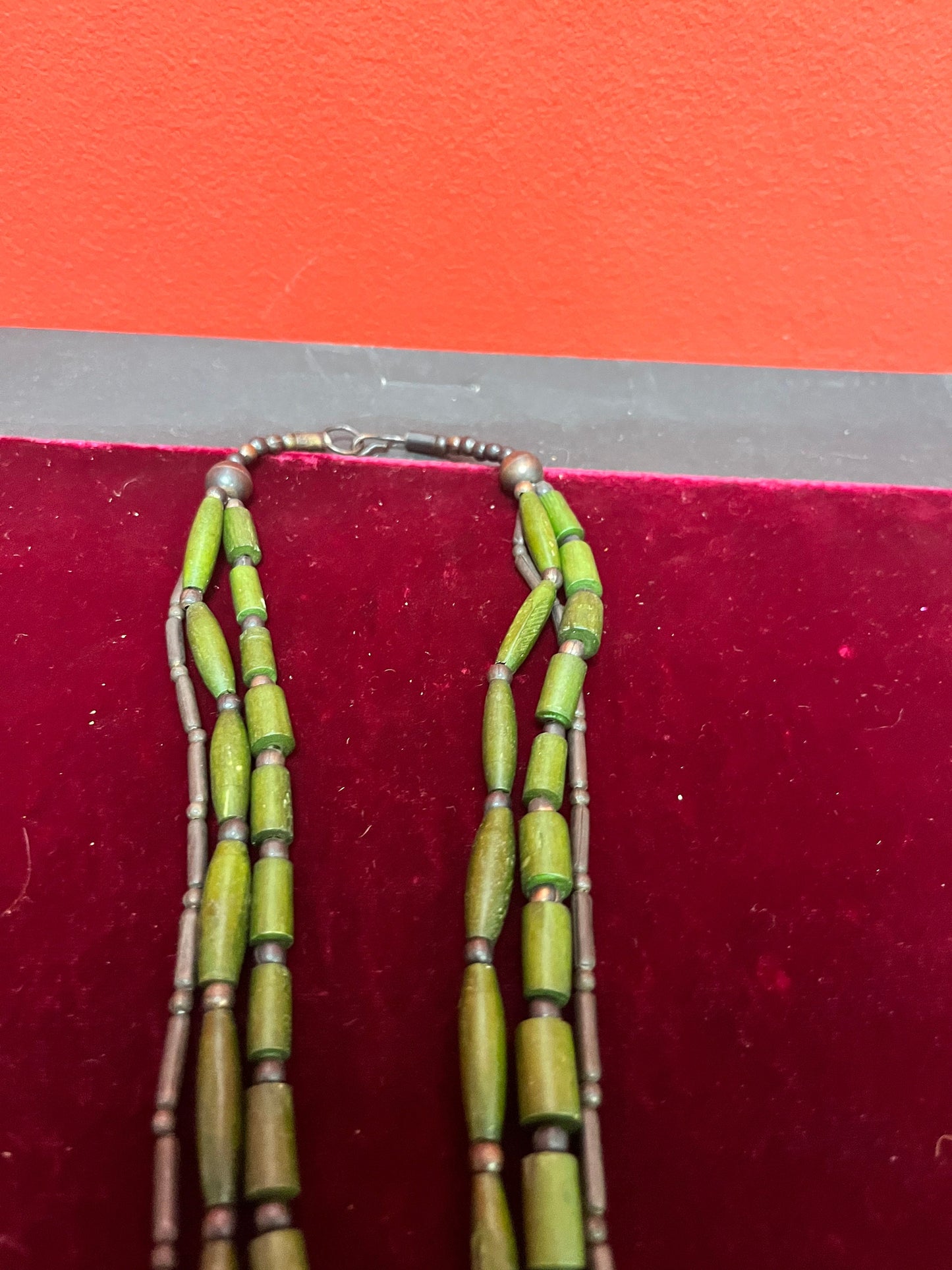 Approx  25 inch stone silver and copper necklace and pendant  tribal beauty