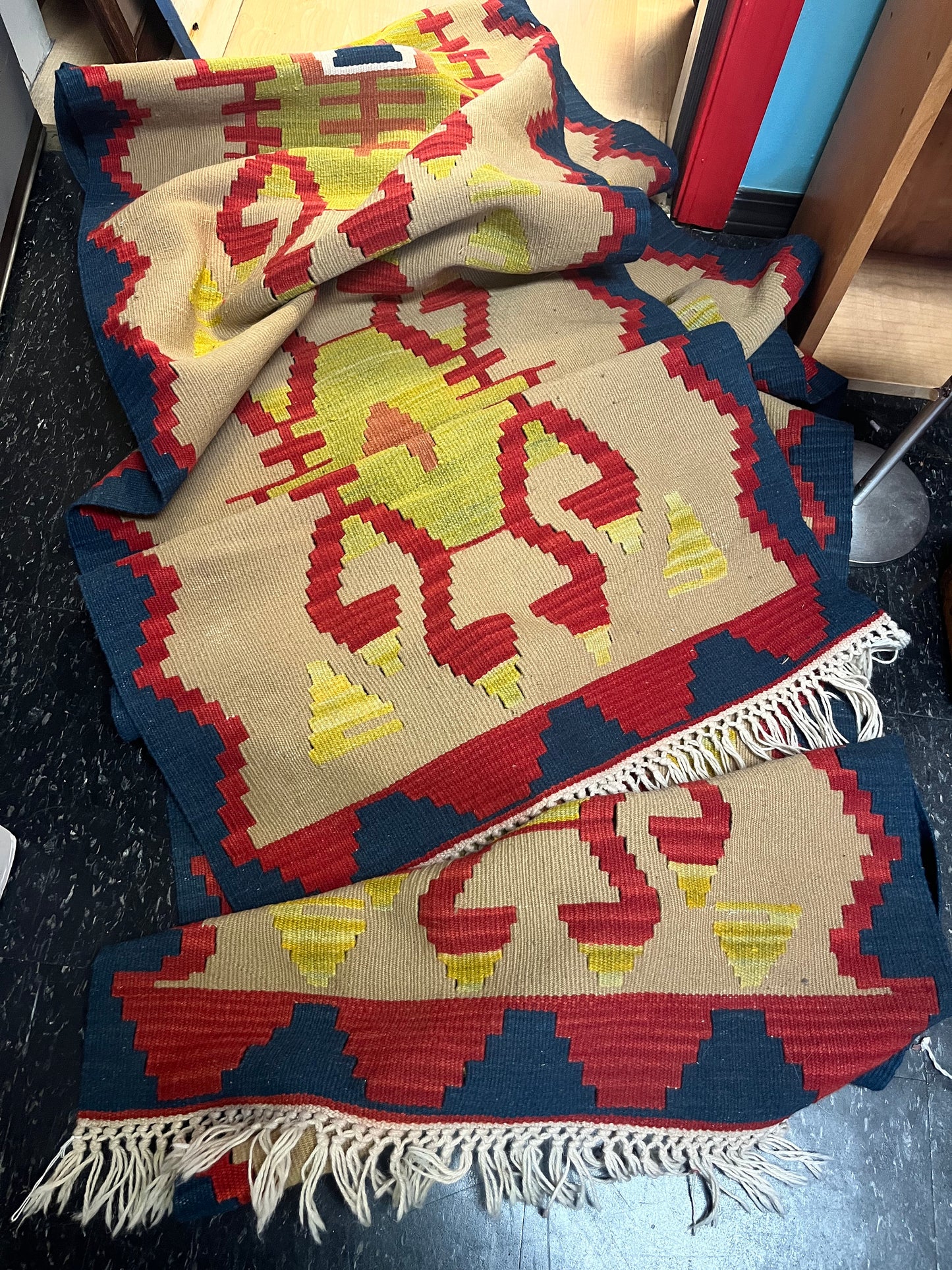 An  A  Absolutely fantastic 16 by 2 foot authentic antique Weston Navajo runner rug  beautiful condition, and truly one of a kind wow