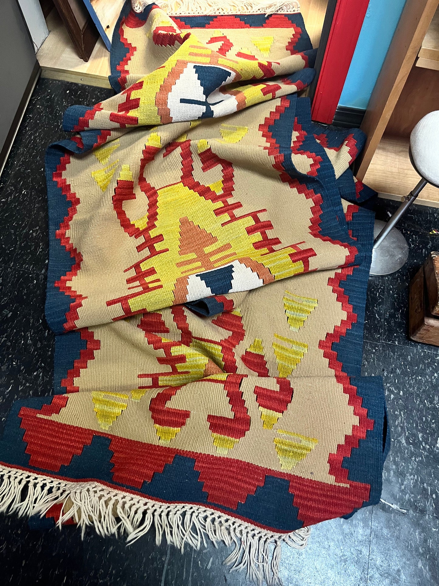 An  A  Absolutely fantastic 16 by 2 foot authentic antique Weston Navajo runner rug  beautiful condition, and truly one of a kind wow