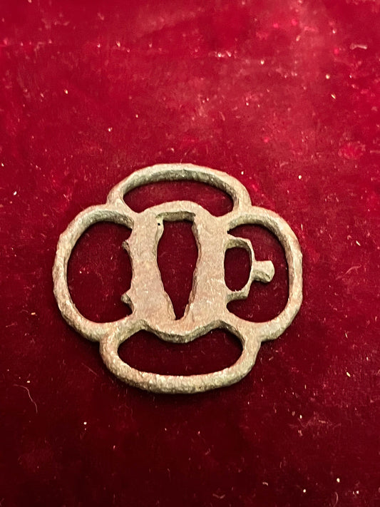 Rare 2.5 inch Japanese ancient bronze  samurai tsuba