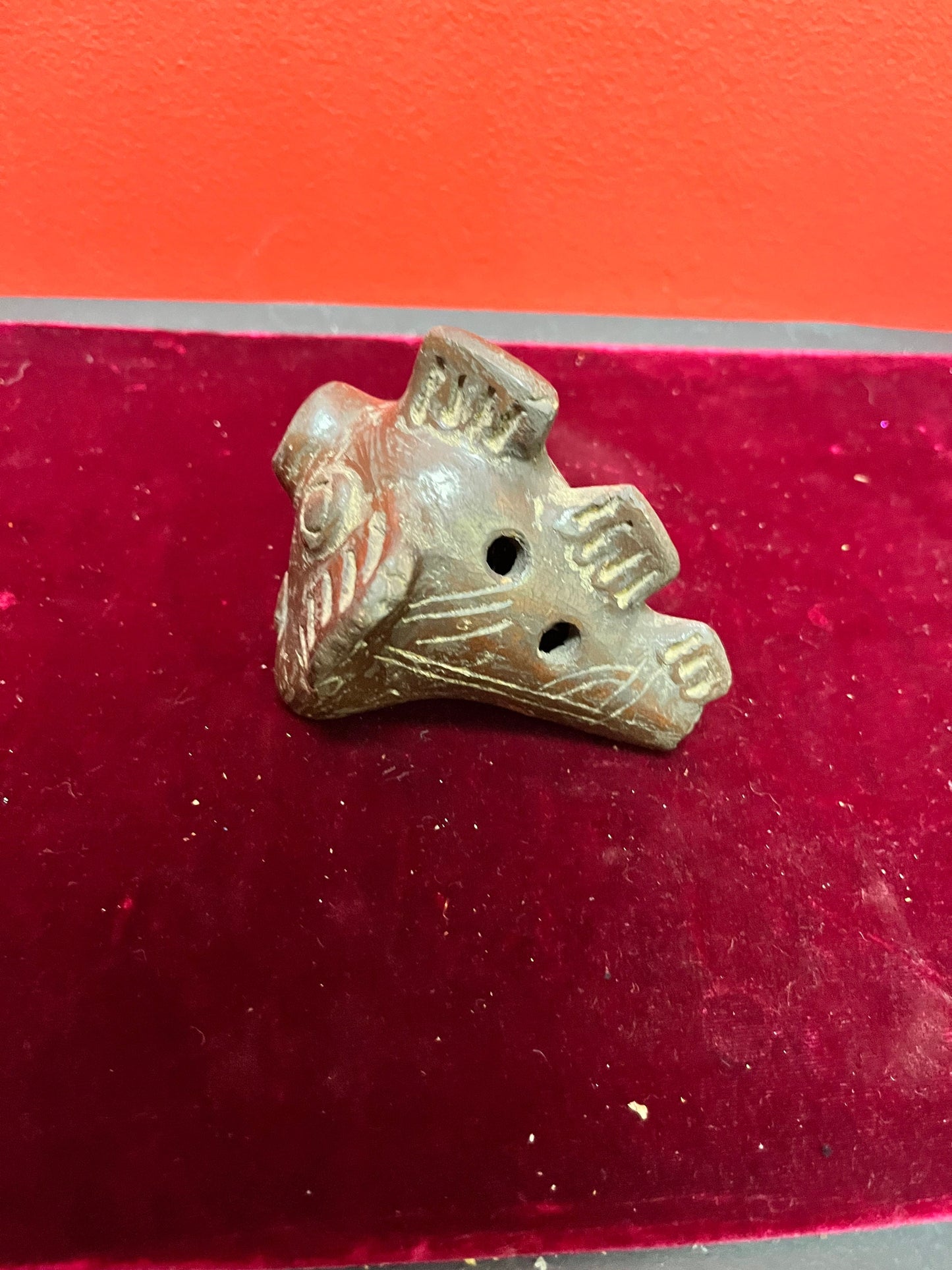 5 inch long Colombian Clay Figaro whistle   nice sound   good condition