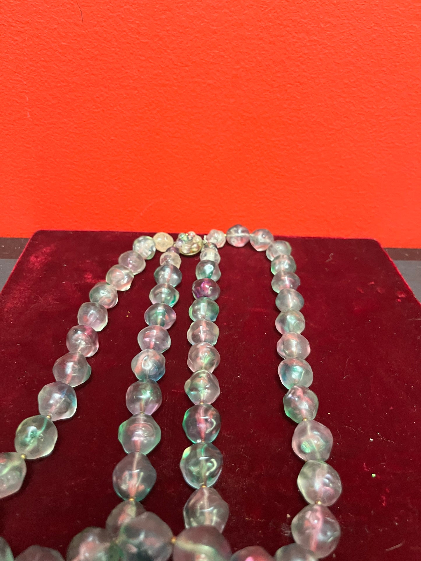 Approx 26 inch long retro Lucite necklace  amazing colour and look