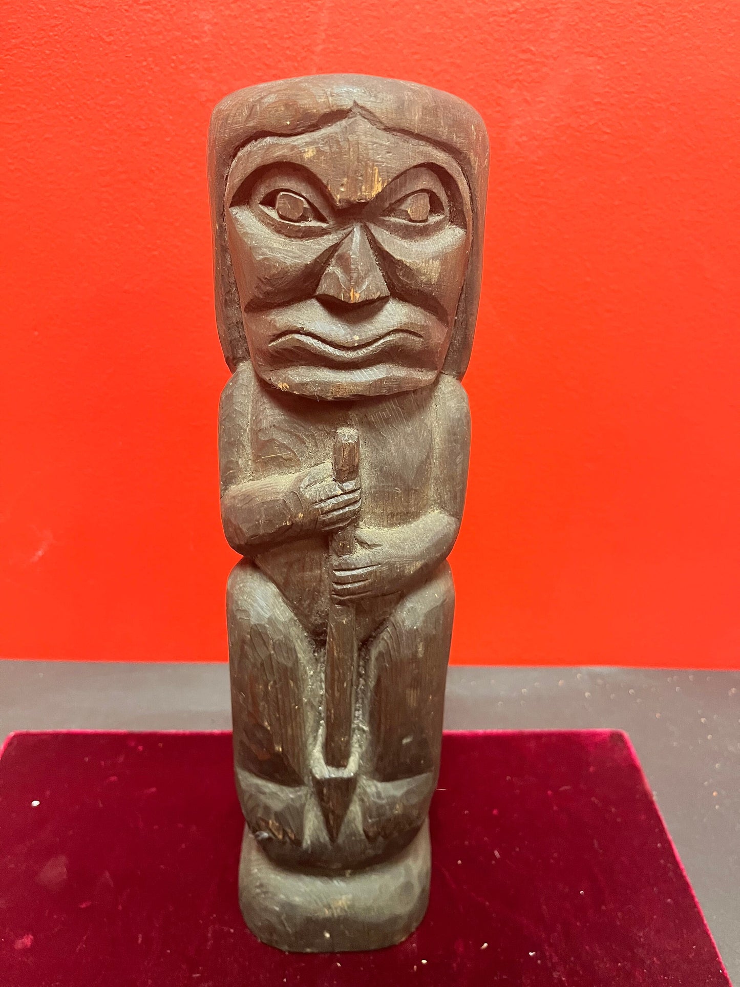 Lovely 13 inch authentic wooden Haida statue  Indigenous first nations artifact - wow