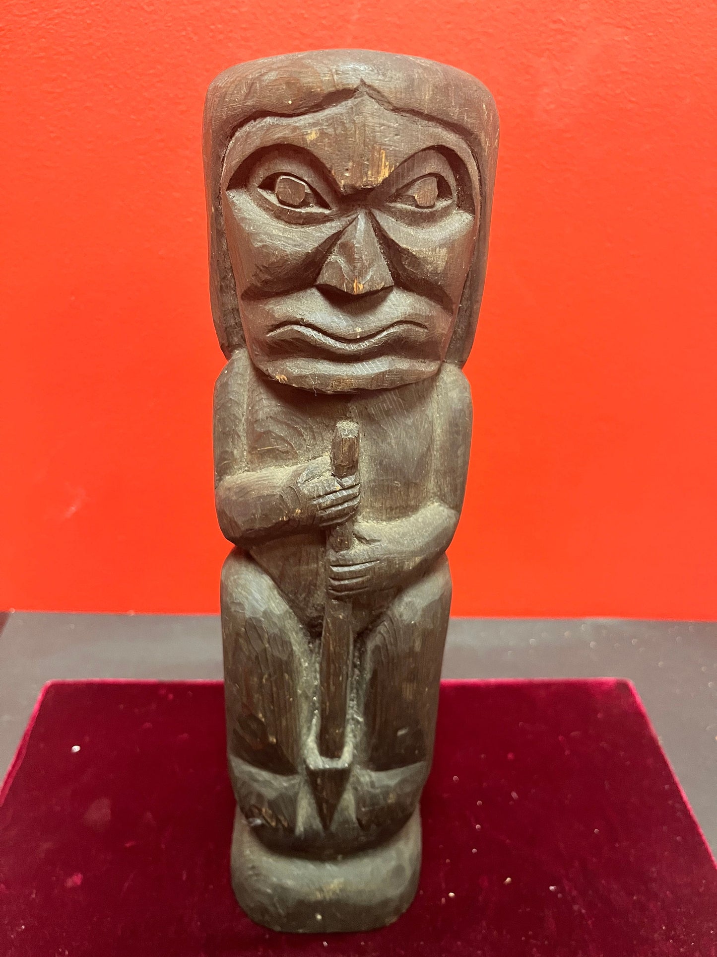 Lovely 13 inch authentic wooden Haida statue  Indigenous first nations artifact - wow