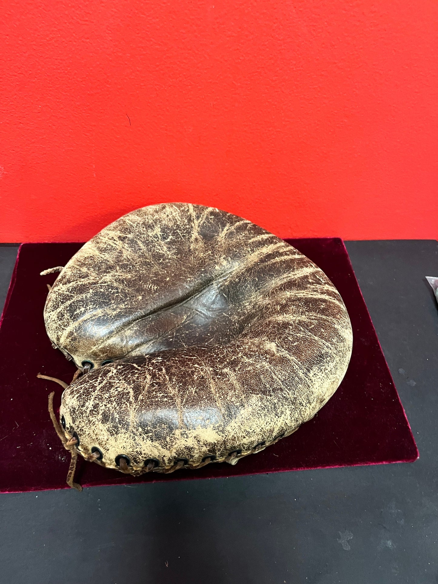 Fabulous  antique  leather baseball catchers mitt  great gift for the baseball enthusiast