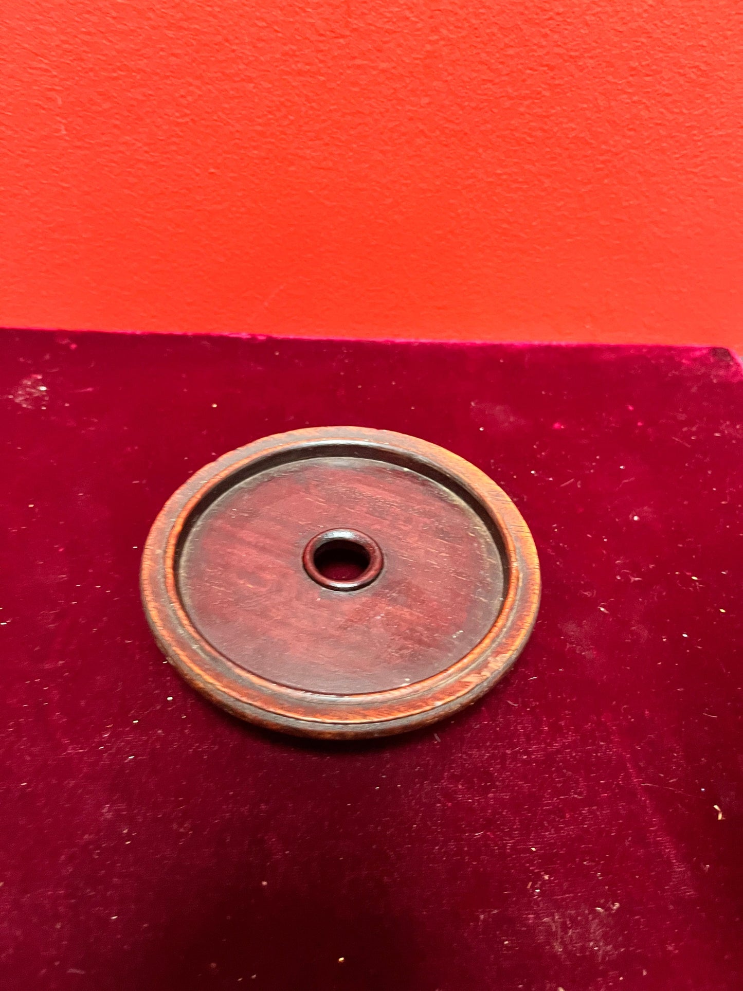 Lovely 6 inch Chinese brass lidded canister on Rosewood Stan
