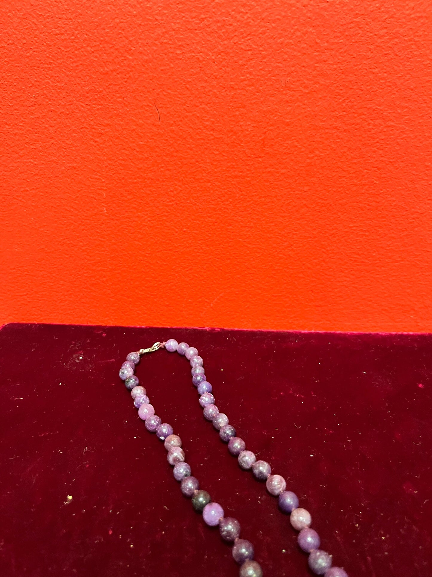 An  Approximately 17 inches long, amethyst necklace with amethyst pendant  wow