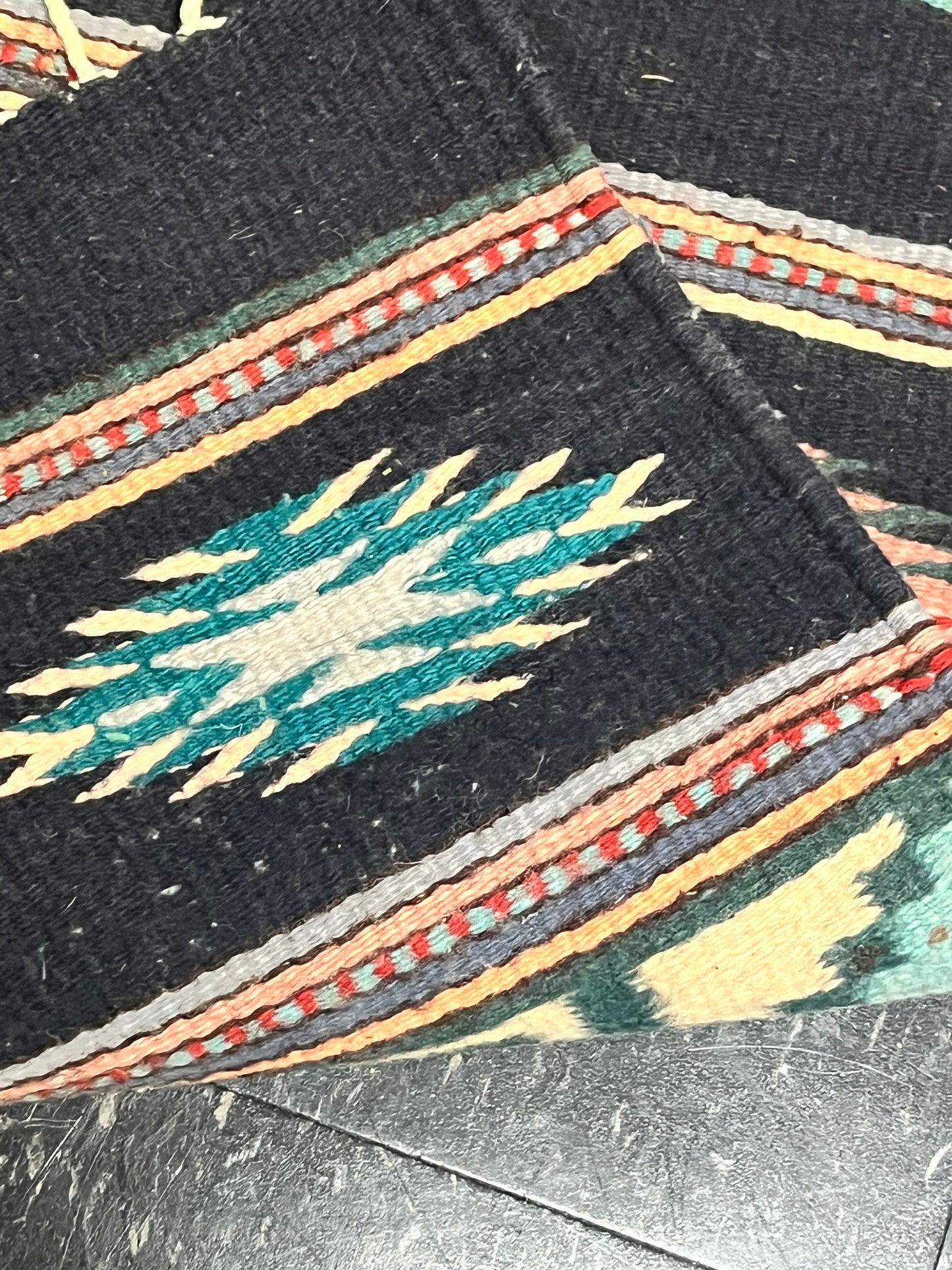Stunning 77 x 15 authentic Navajo textile  wonderful colours   wow