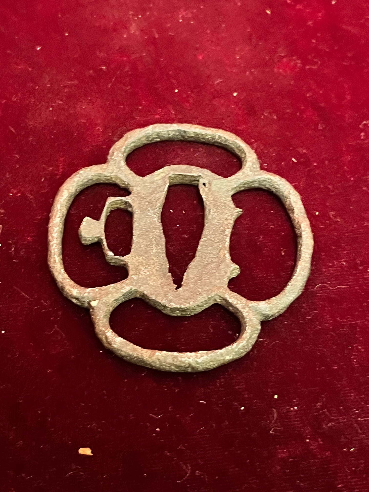 Rare 2.5 inch Japanese ancient bronze  samurai tsuba