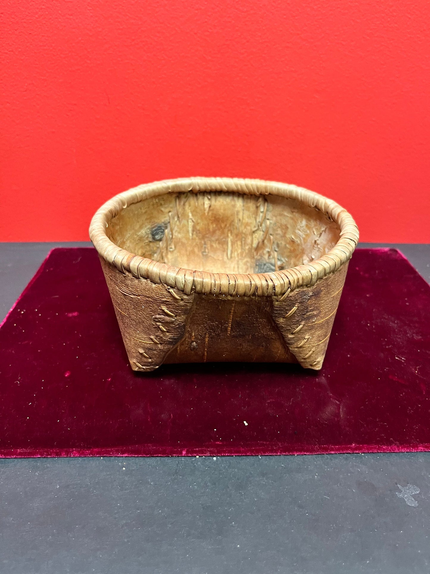 7 x 4 high indigenous, first nations eastern Canadian  birch bark basket  good value