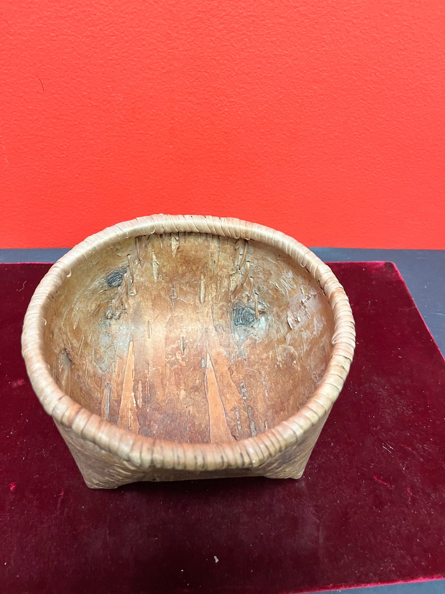 7 x 4 high indigenous, first nations eastern Canadian  birch bark basket  good value